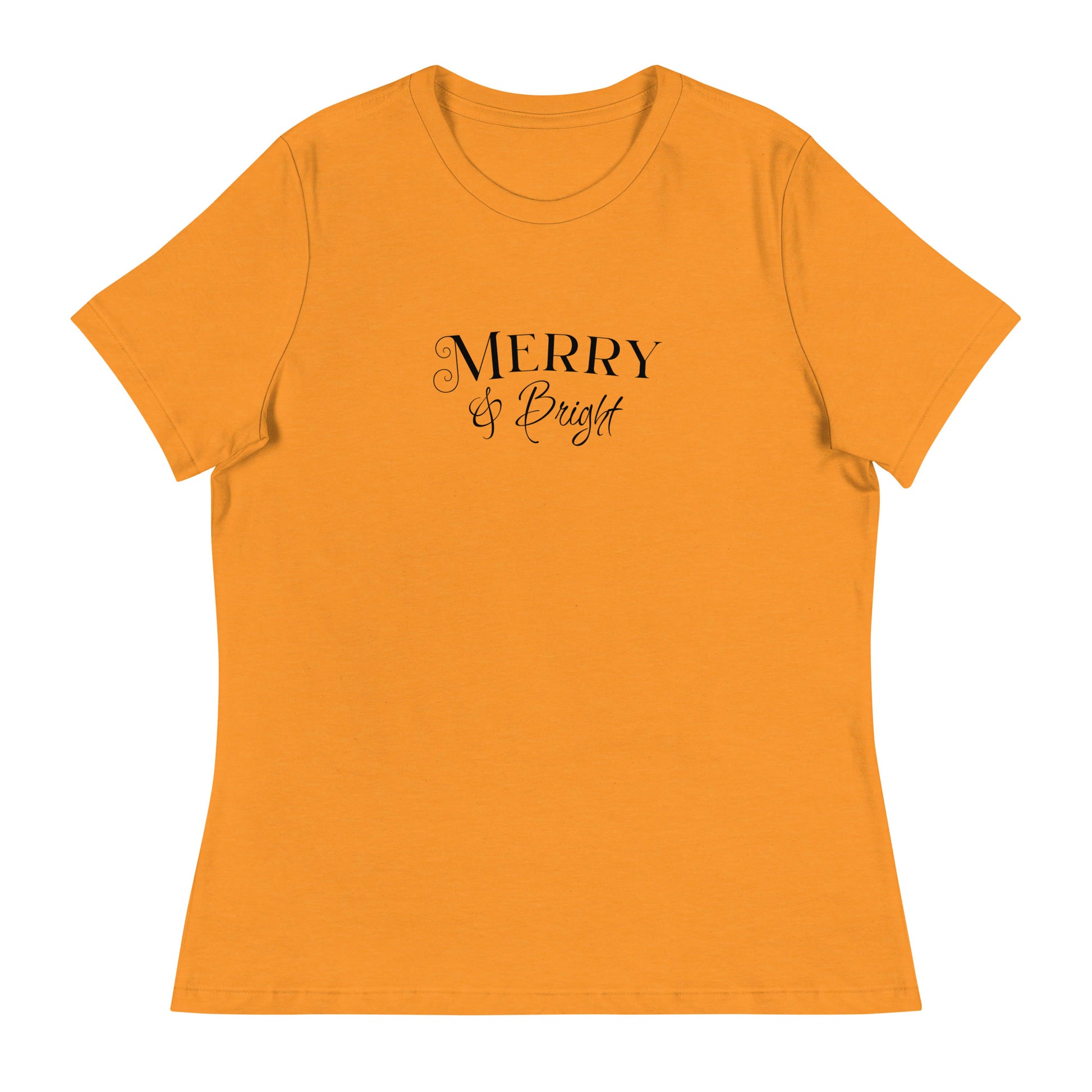 Merry & Bright Women's Christmas T-Shirt Heather Marmalade