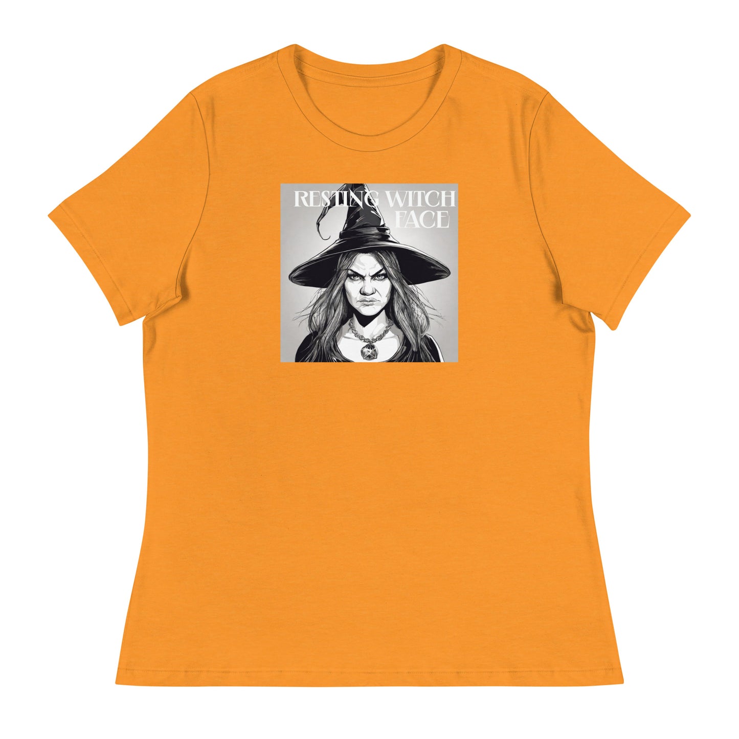 Resting Witch Face Women's Halloween T-Shirt Heather Marmalade