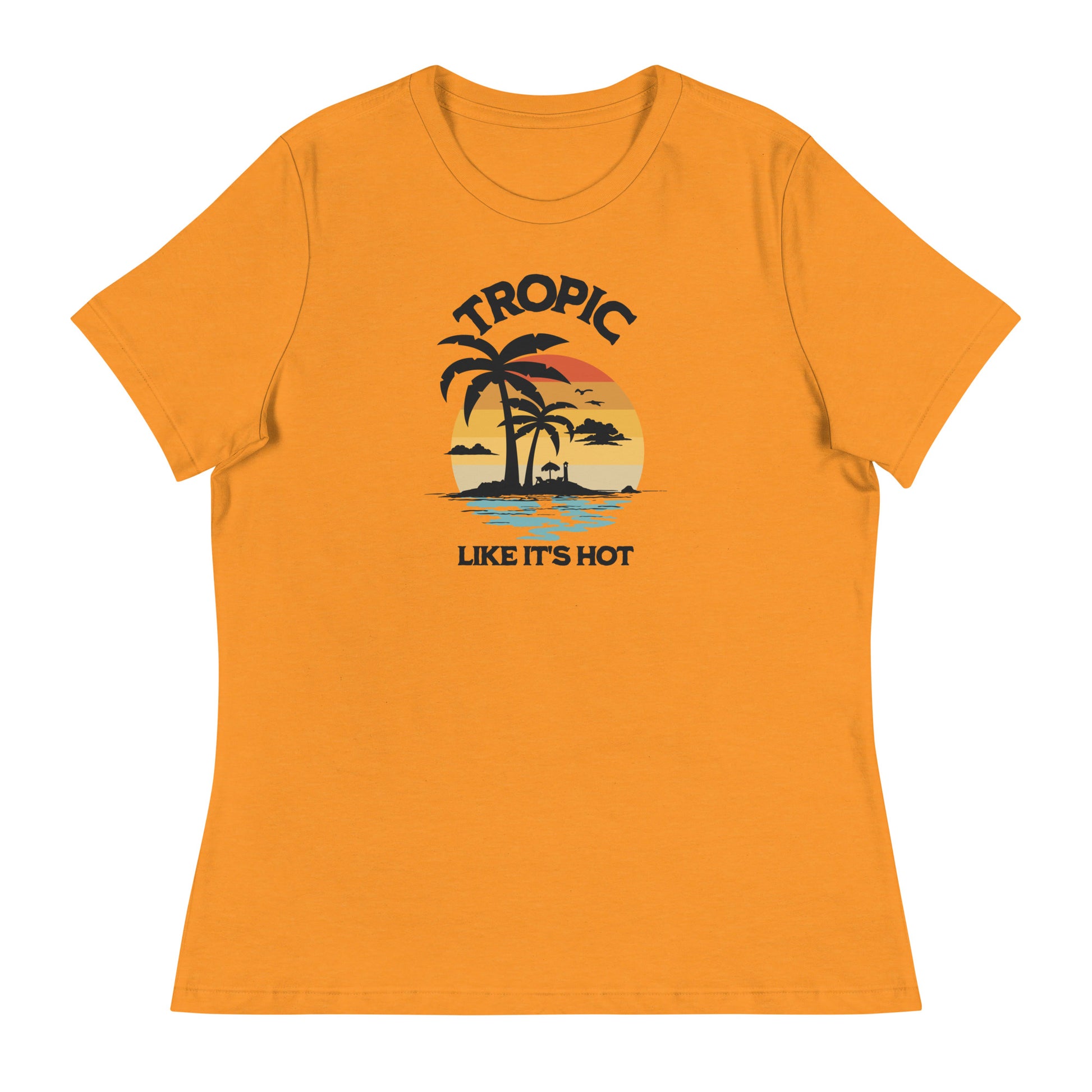 Tropic Like It's Hot Women's Summer T-Shirt Heather Marmalade