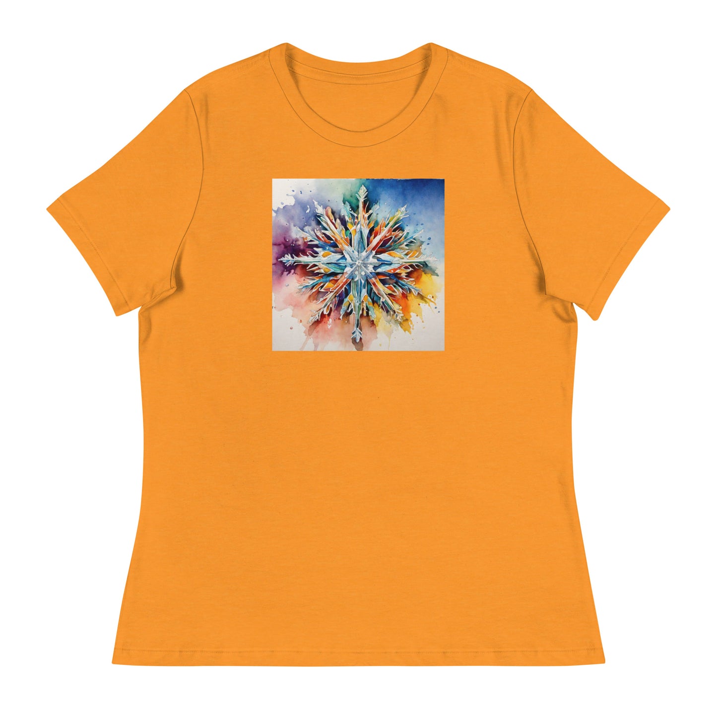 Colorful Snowflake Women's Christmas T-Shirt Heather Marmalade