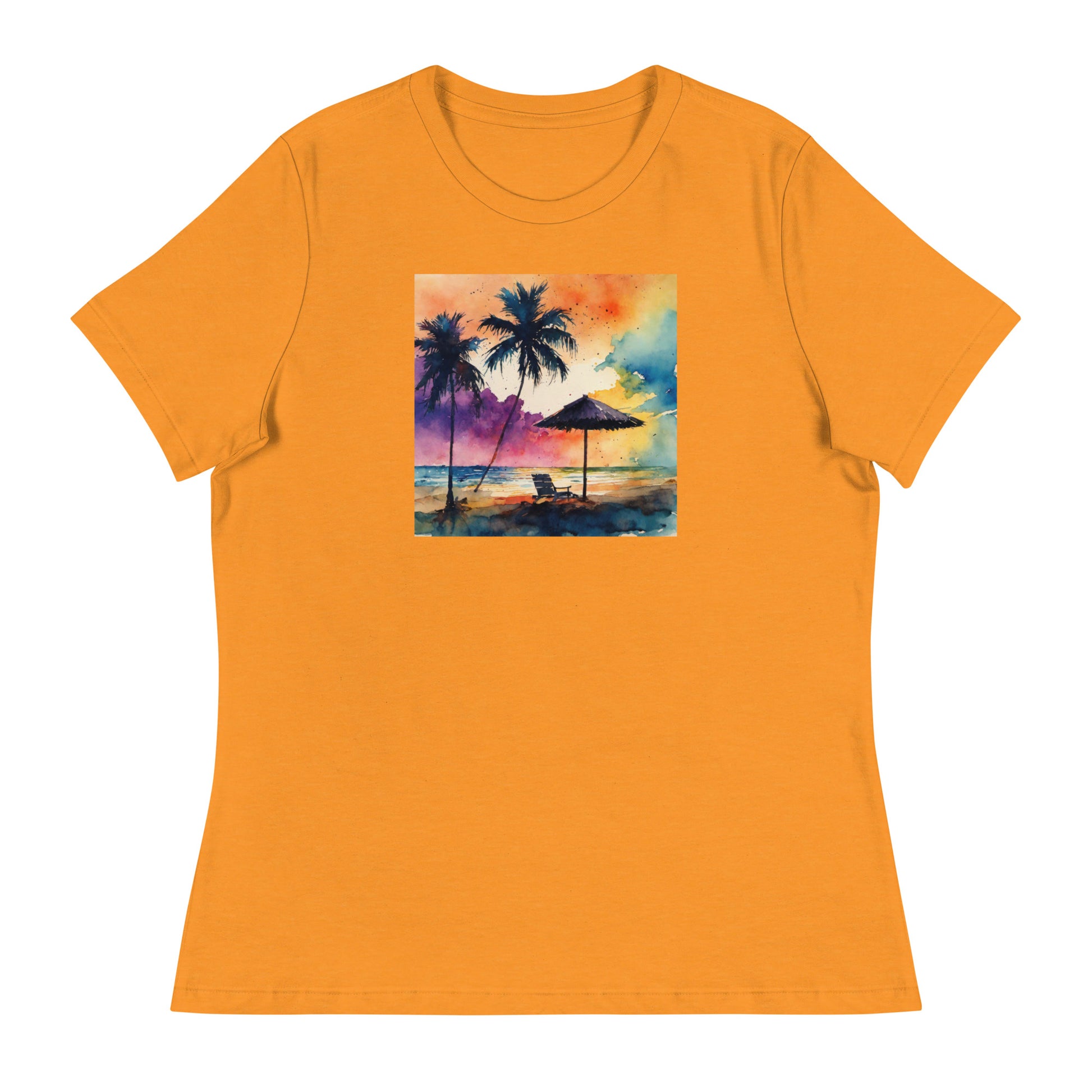 Beautiful Summer Paradise Women's Beach T-Shirt Heather Marmalade