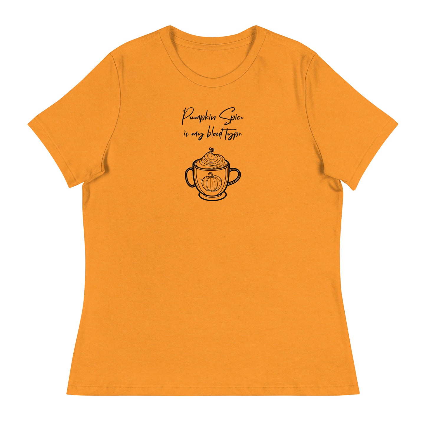 Pumpkin Spice is my Blood Type Women's Fall T-Shirt Heather Marmalade