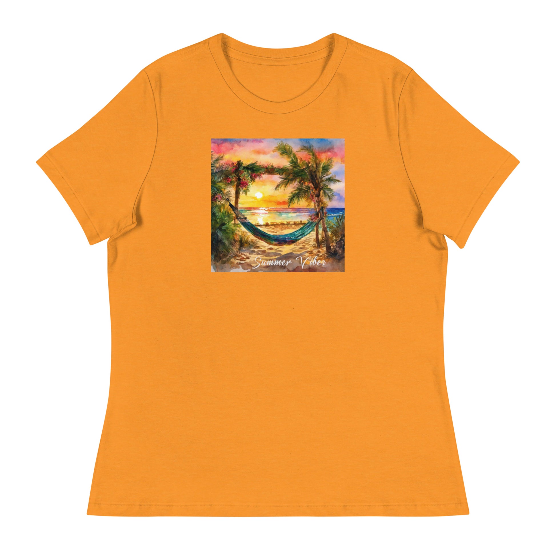 Summer Vibes Women's Beach T-Shirt Heather Marmalade