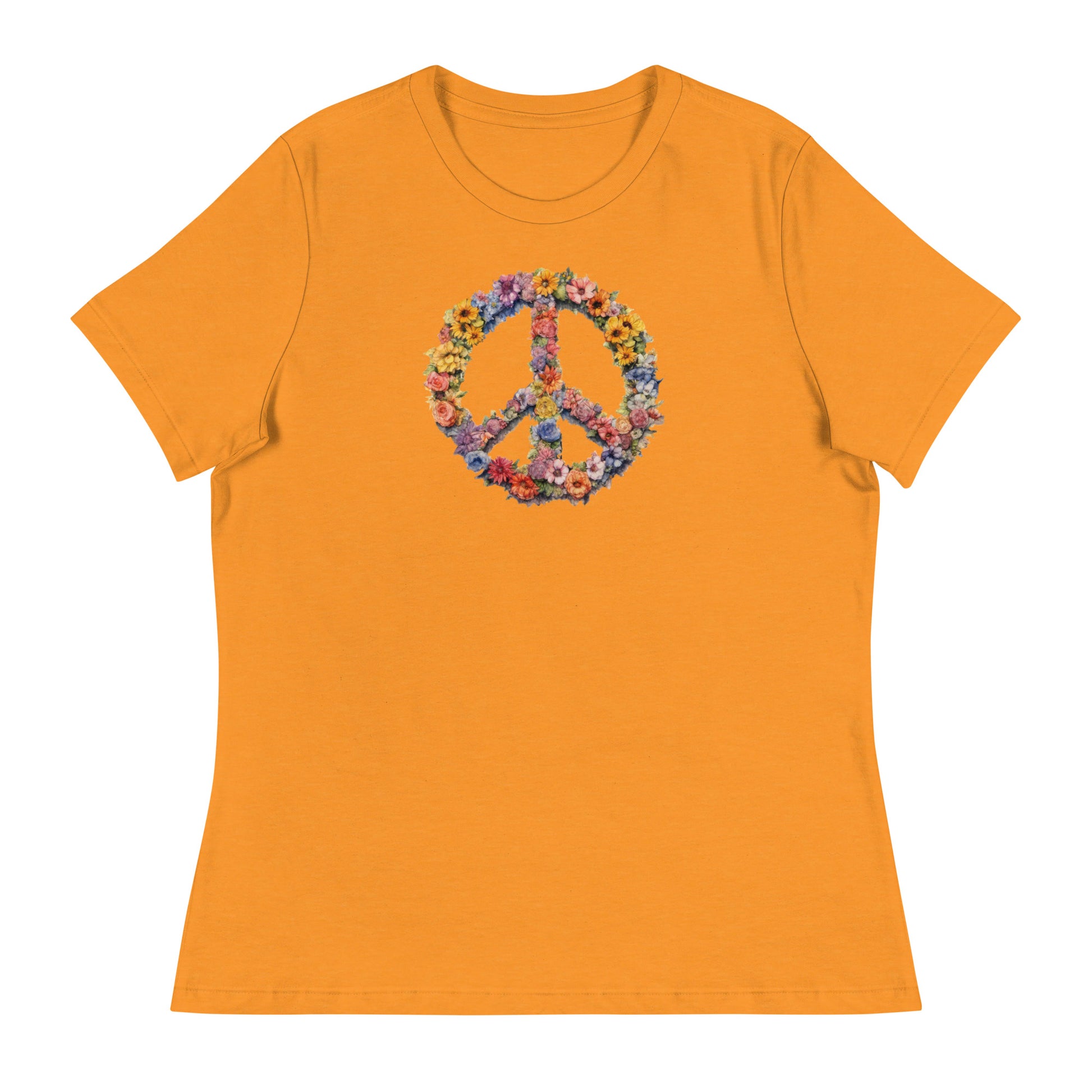 Flower Peace Sign Women's T-Shirt Heather Marmalade