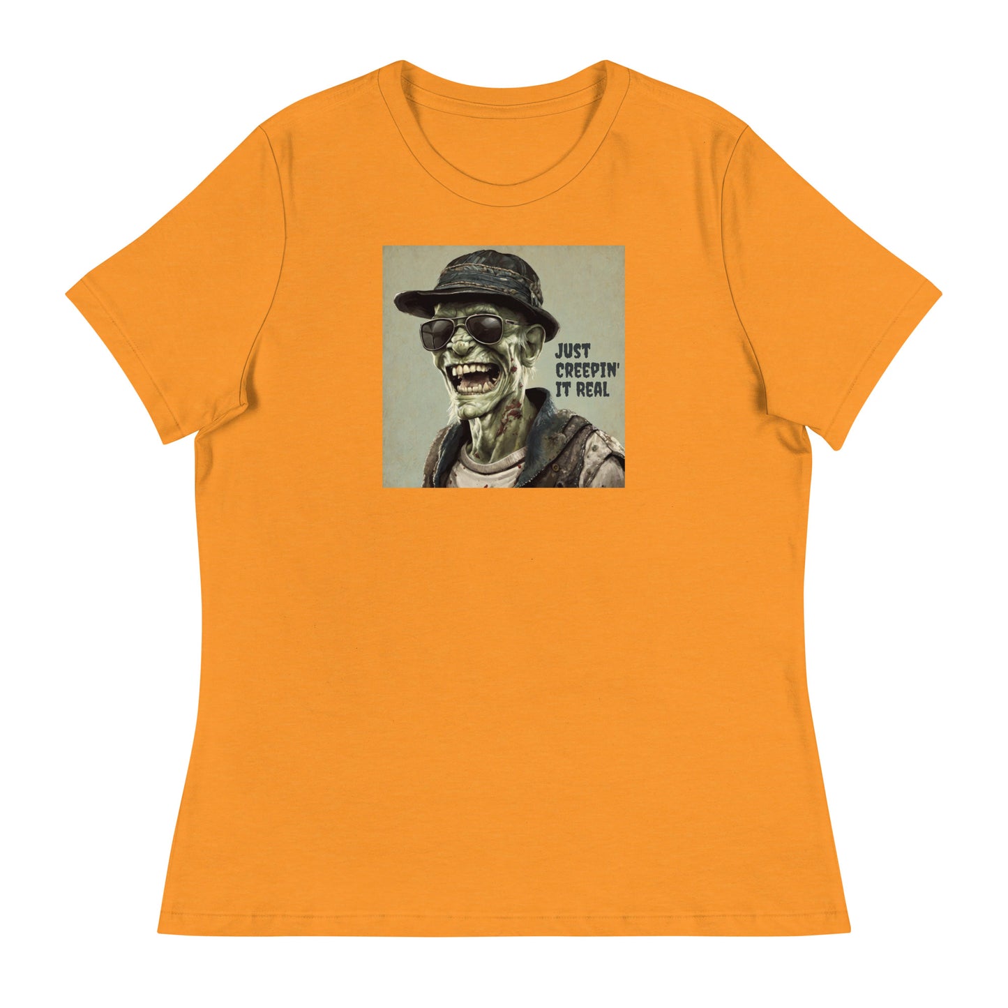 Just Creepin' It Real Women's Zombie T-Shirt for Halloween Heather Marmalade