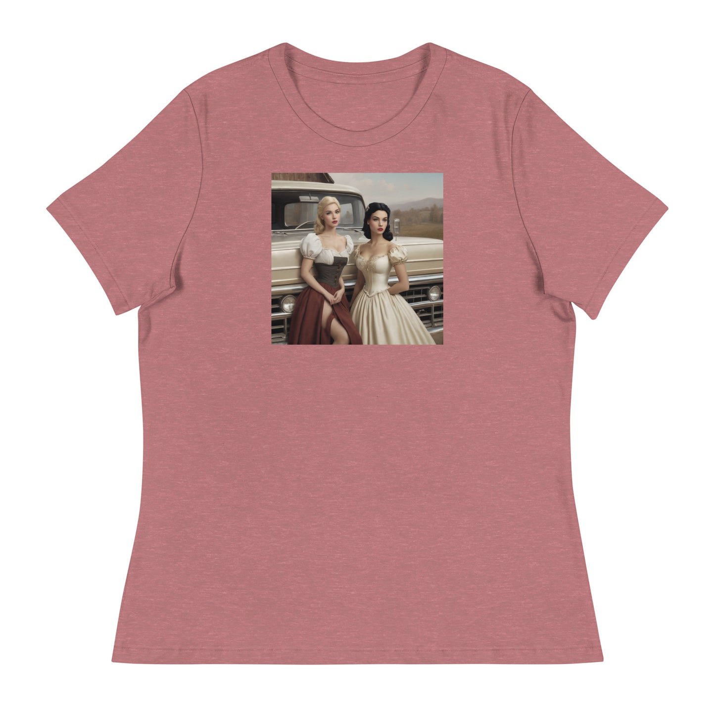 Cinderella and Snow White Hanging Out Women's T-Shirt Heather Mauve