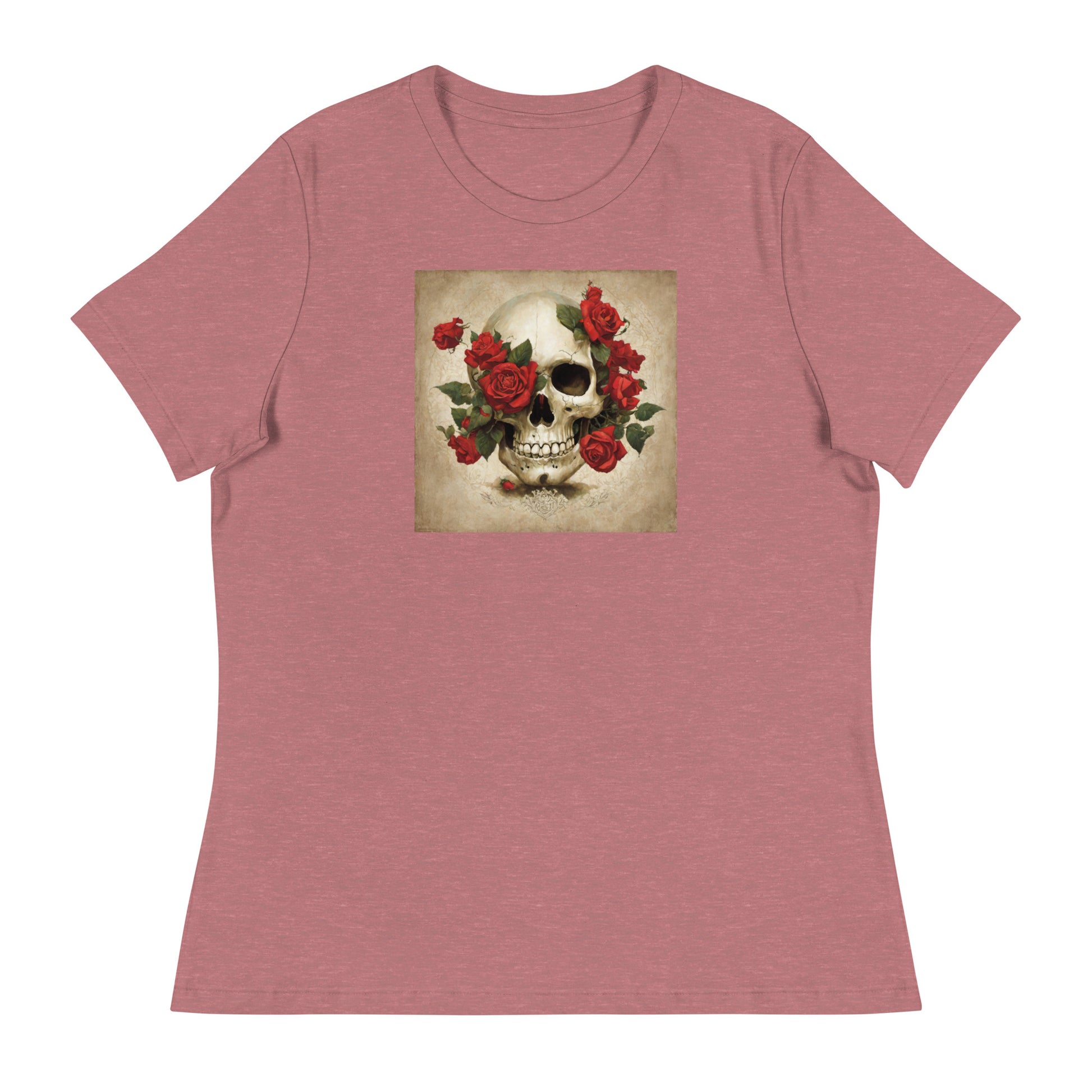 Skull & Roses Women's T-Shirt Heather Mauve