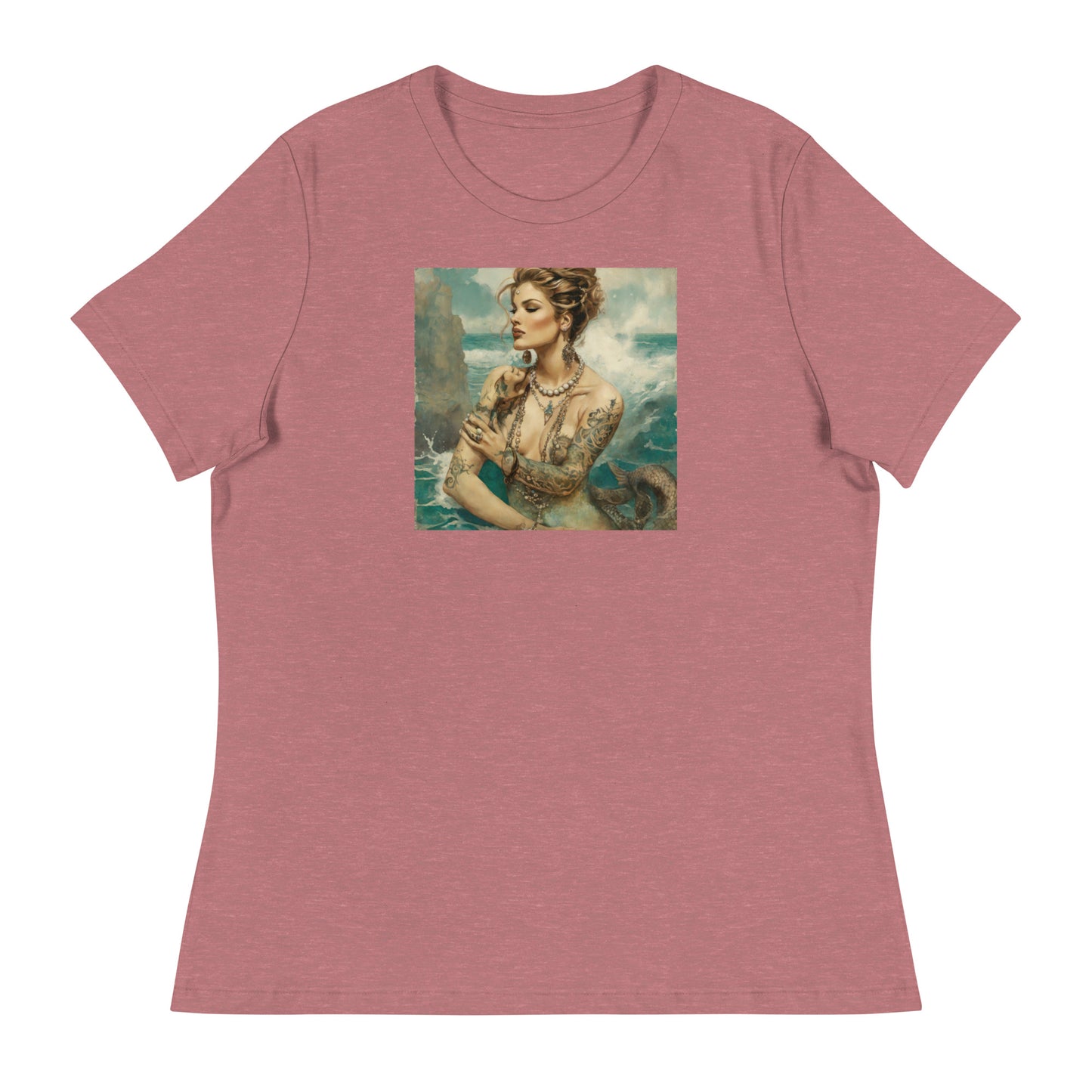 Mermaid with Tattoos Women's T-Shirt Heather Mauve