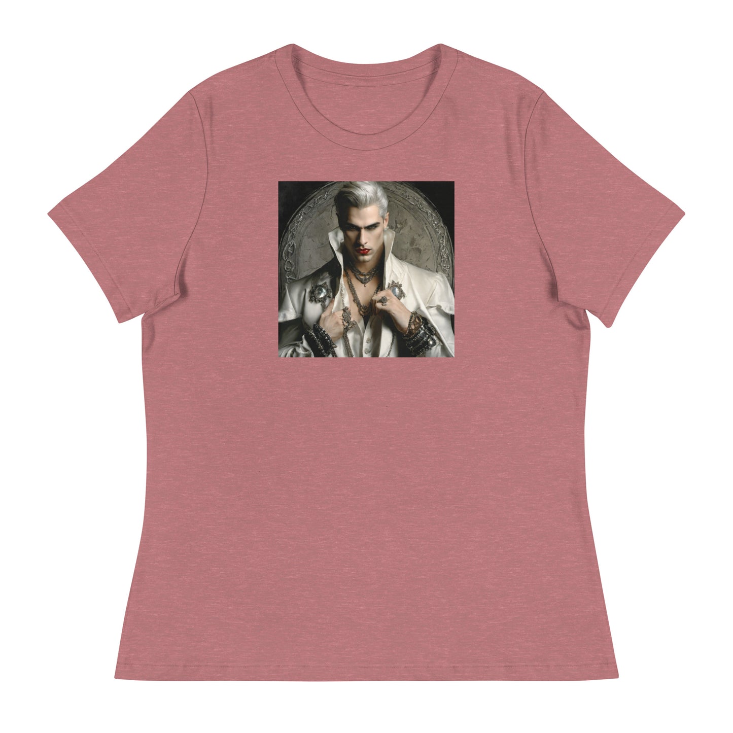 Vampire with Style Women's Graphic Tee Heather Mauve