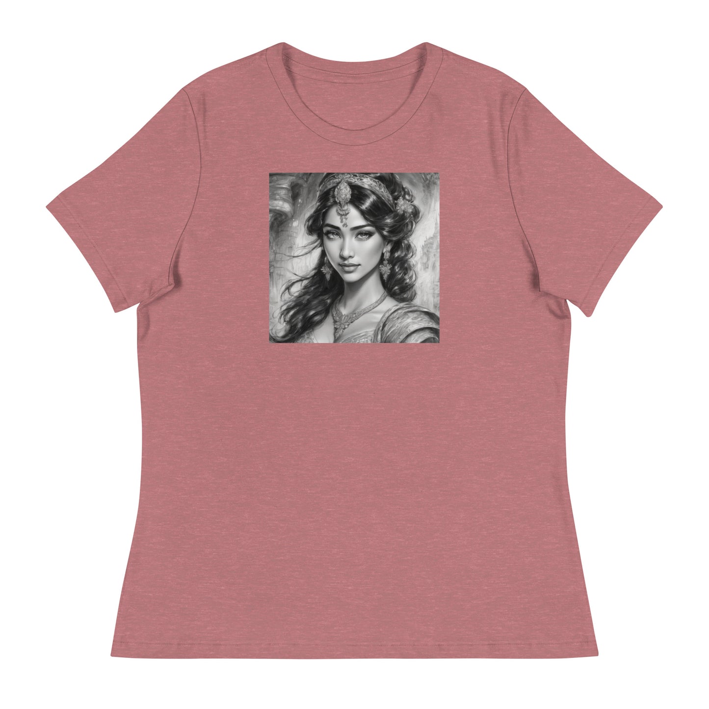 Princess Jasmine Pencil Sketch Women's T-Shirt Heather Mauve