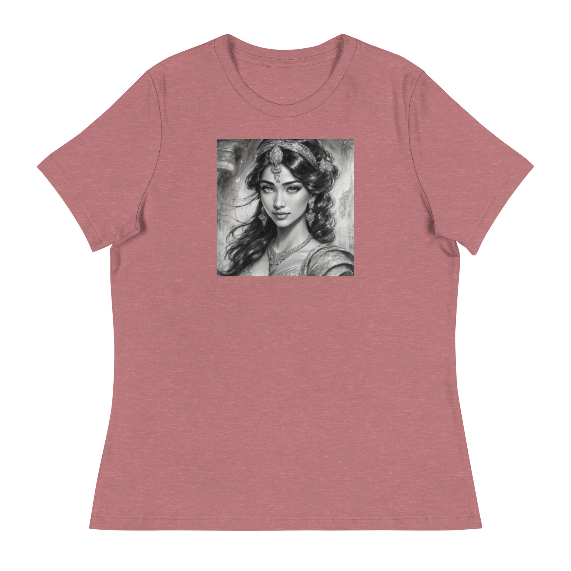 Princess Jasmine Pencil Sketch Women's T-Shirt Heather Mauve