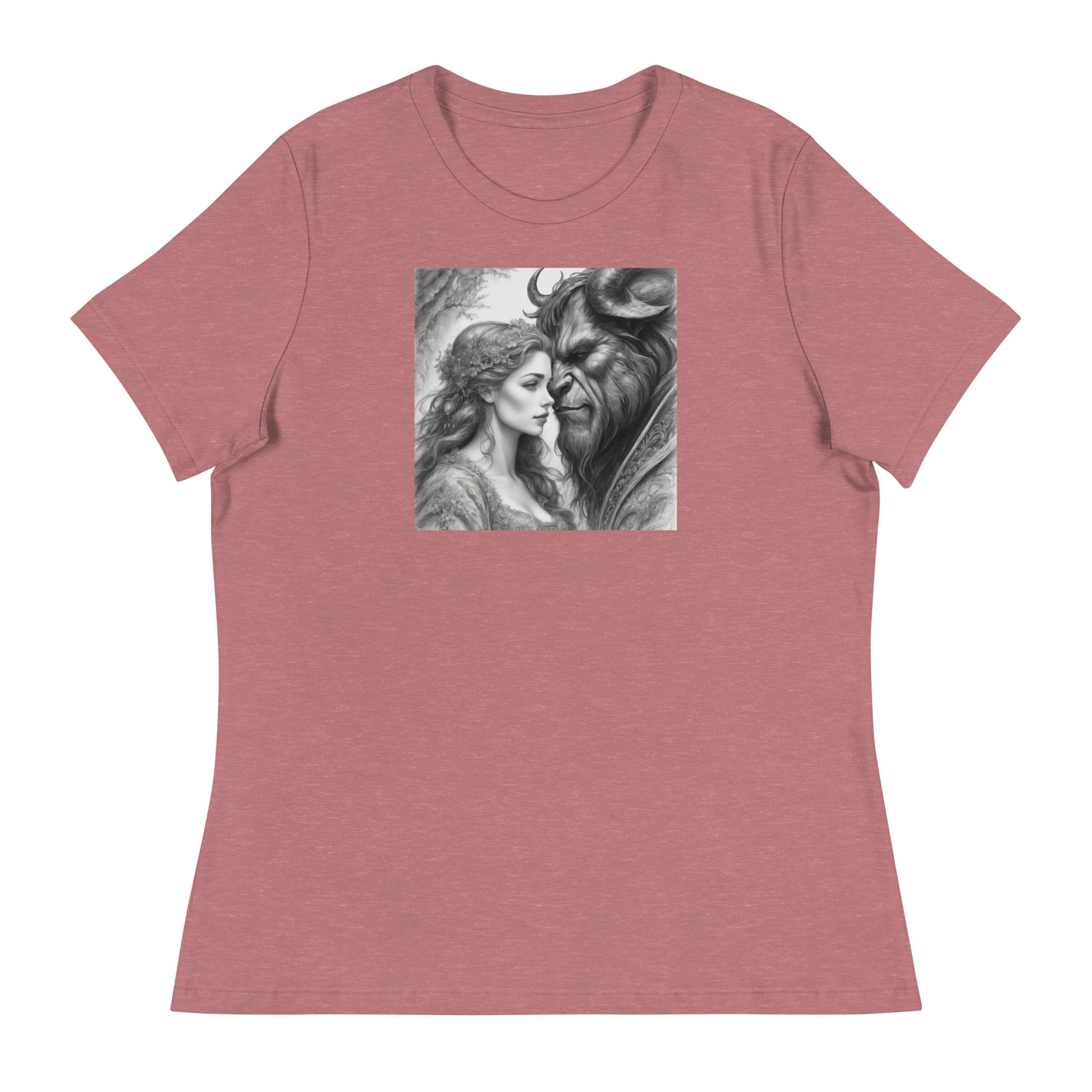 Beauty and the Beast Portrait Women's T-Shirt Heather Mauve