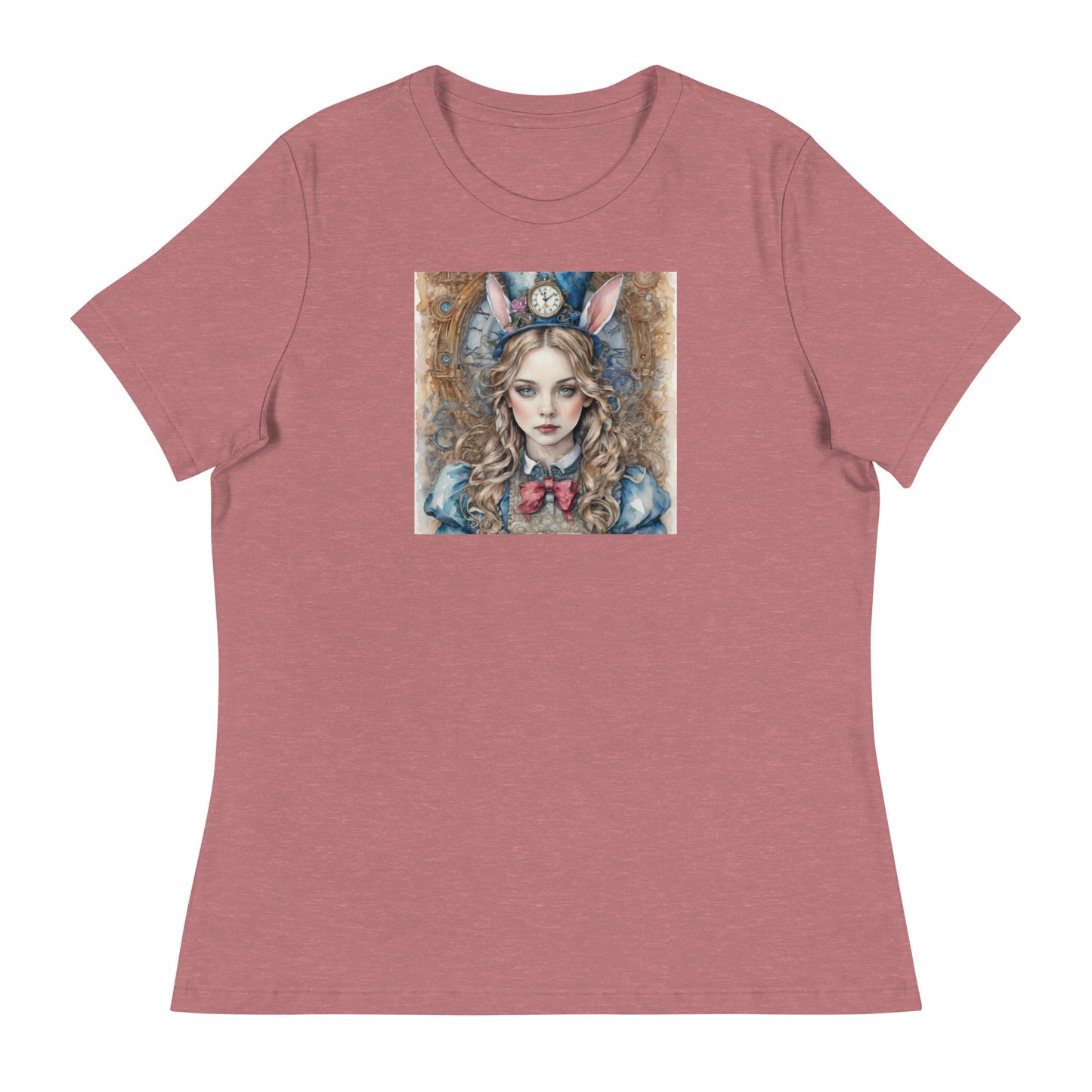 Alice in Wonderland with Bunny Ears Women's T-Shirt Heather Mauve