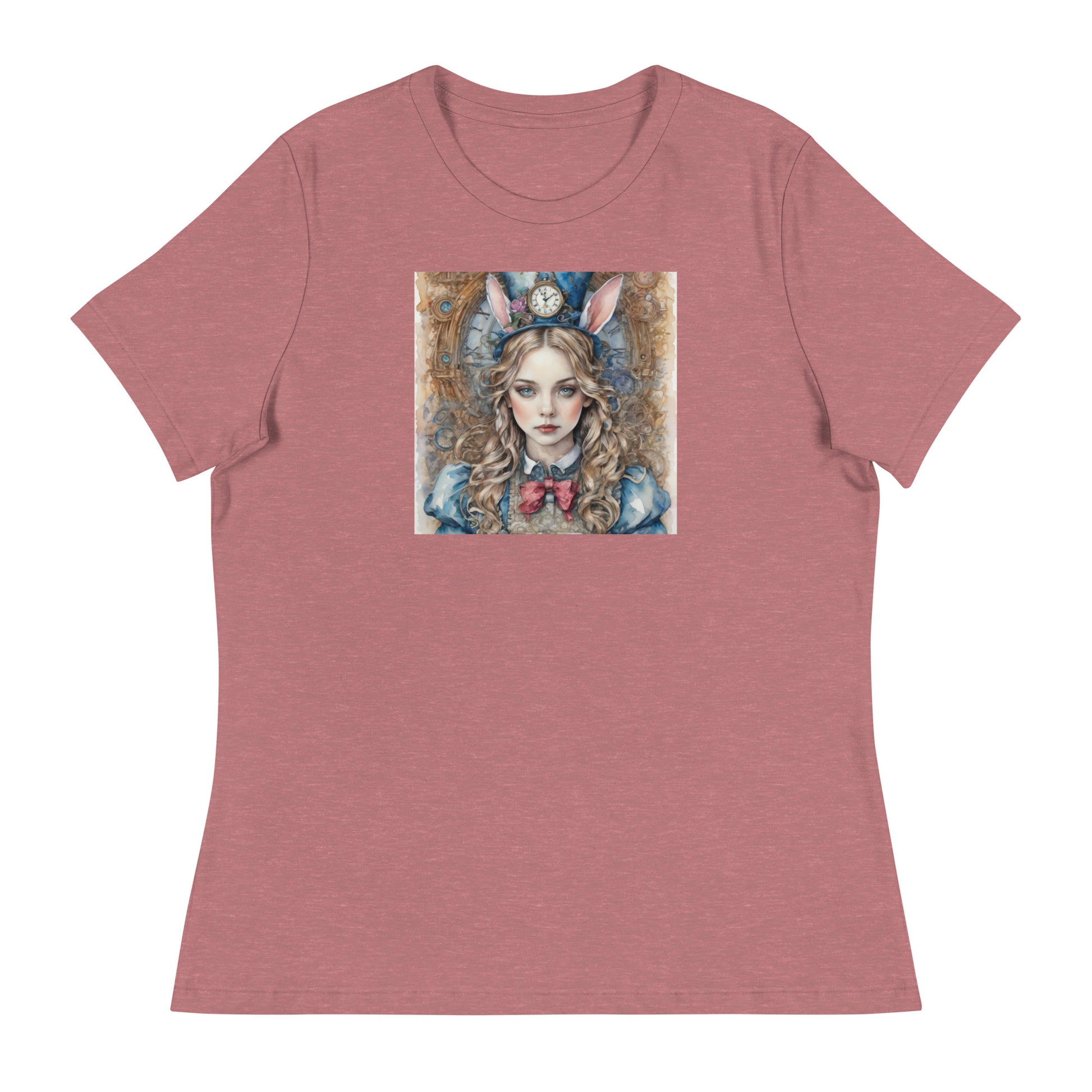 Alice in Wonderland with Bunny Ears Women's T-Shirt Heather Mauve