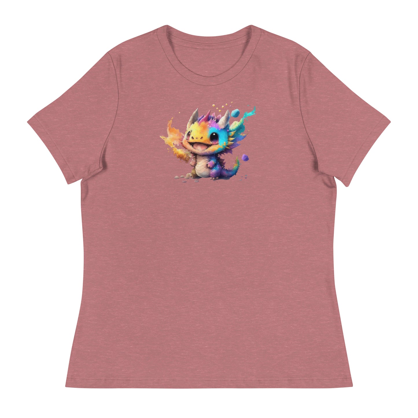 Cute Baby Dragon Women's Fantasy T-Shirt Heather Mauve