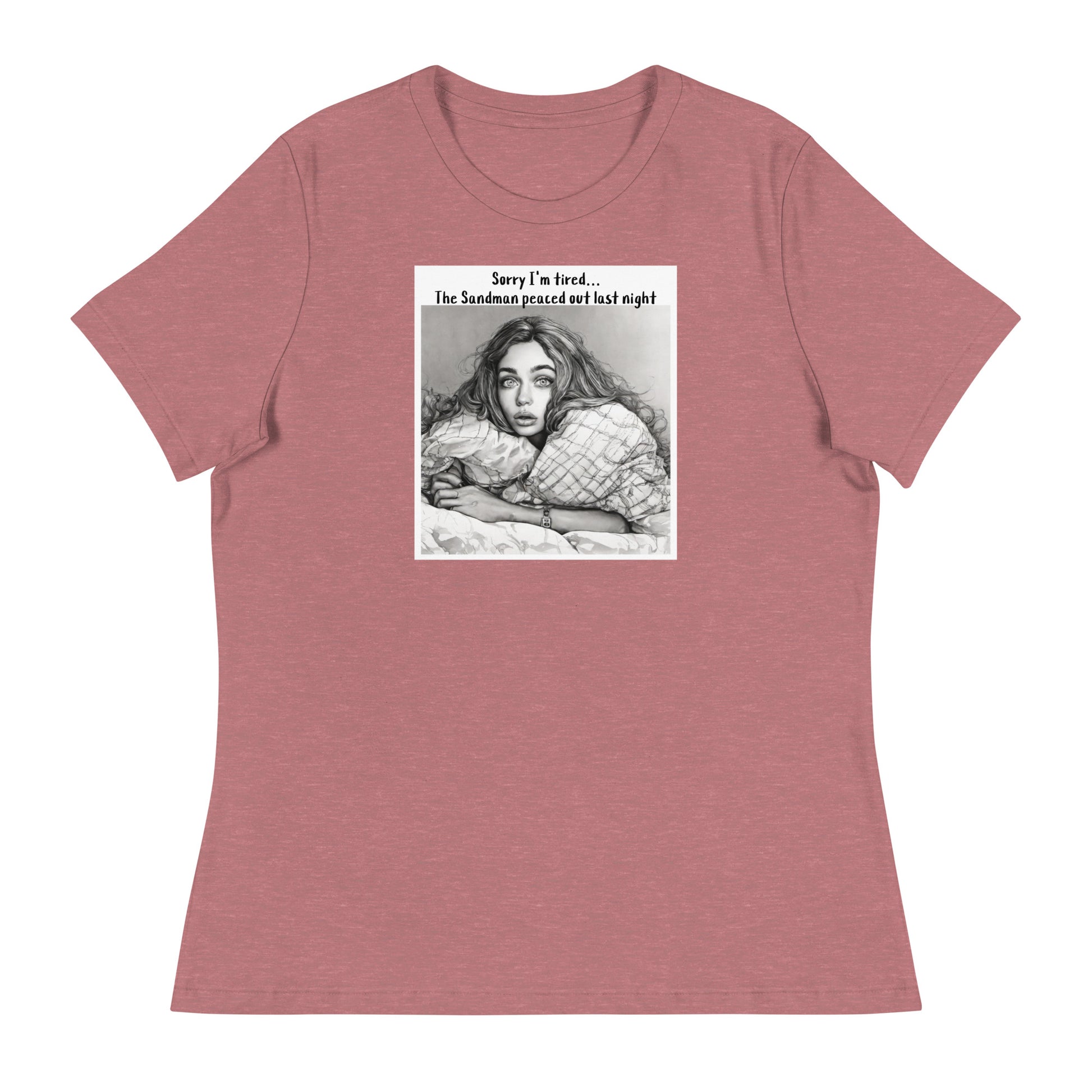 Sandman Peaced Out Women's Funny T-Shirt Heather Mauve