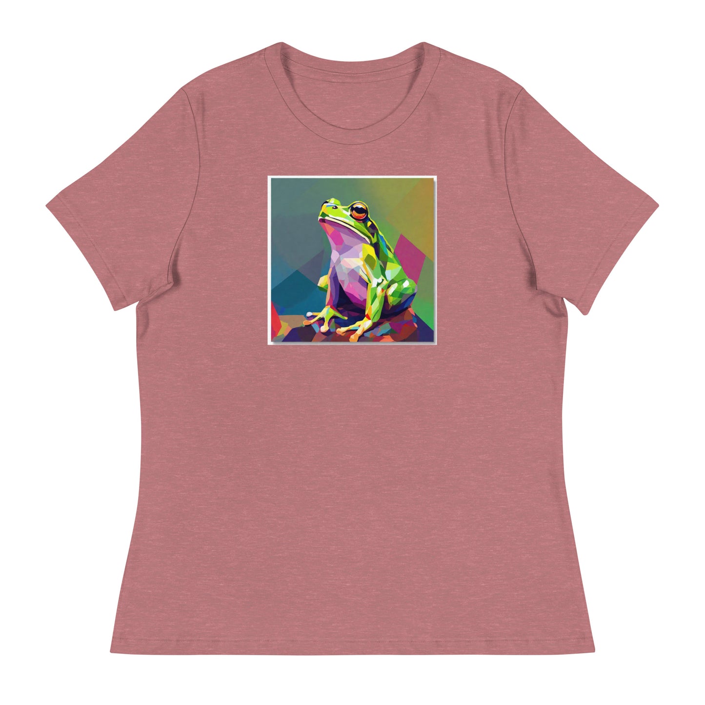 Geometric Frog Women's Animal T-Shirt Heather Mauve