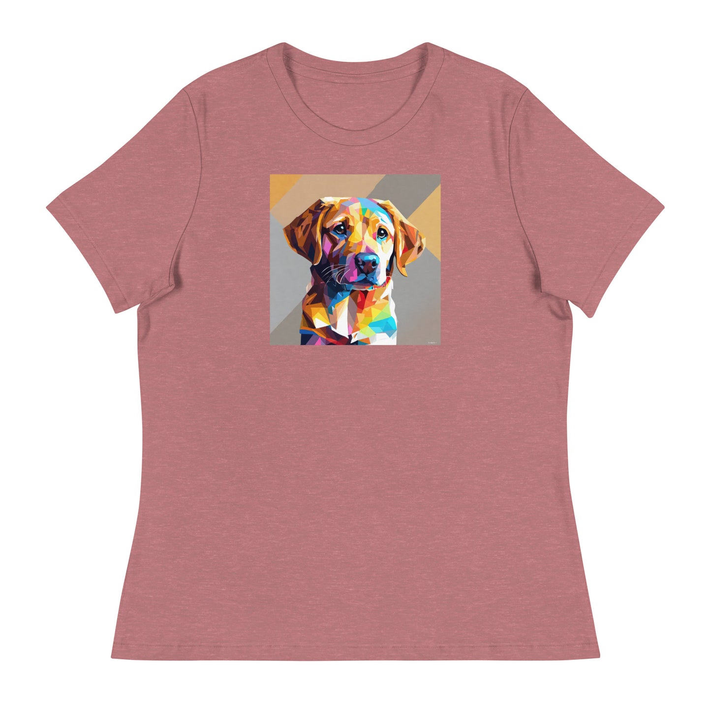 Geometric Golden Lab Women's Animal Lover T-Shirt Heather Mauve