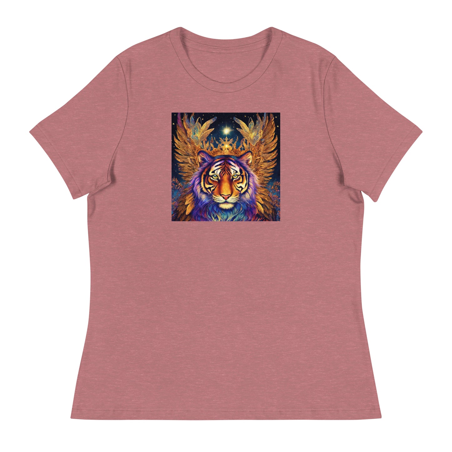 Beautiful Bengal Tiger Women's Animal Lover T-Shirt Heather Mauve