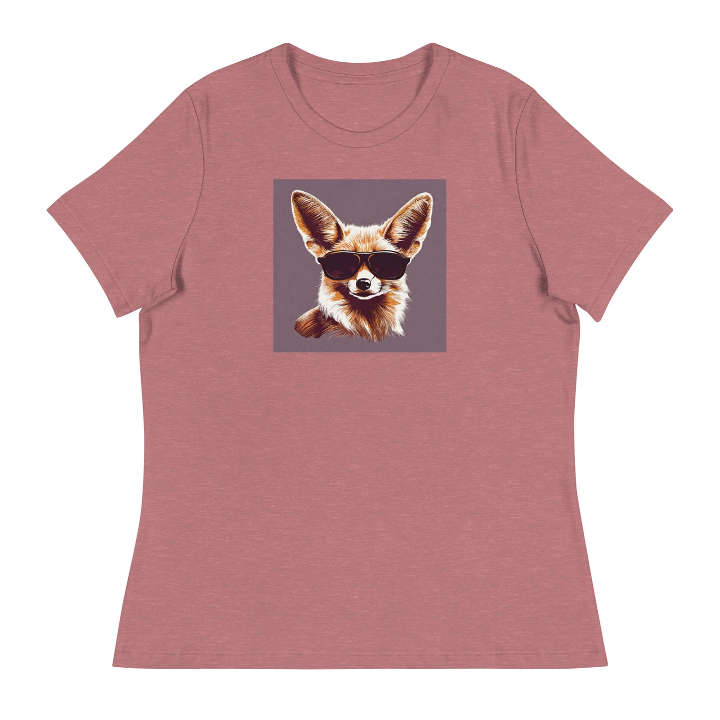 Fennec Fox in Shades Women's Animal Lover T-Shirt Heather Mauve