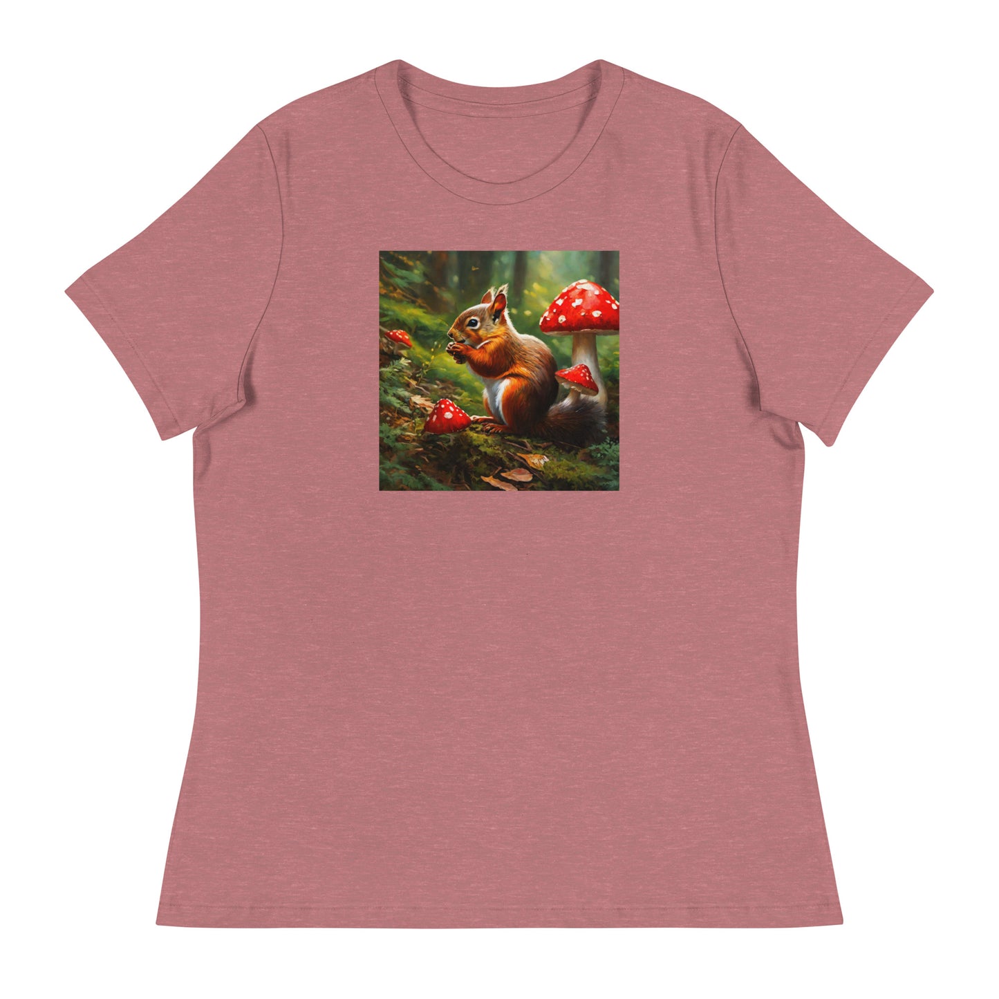 Forest Squirrel Women's Animal Lover T-Shirt Heather Mauve