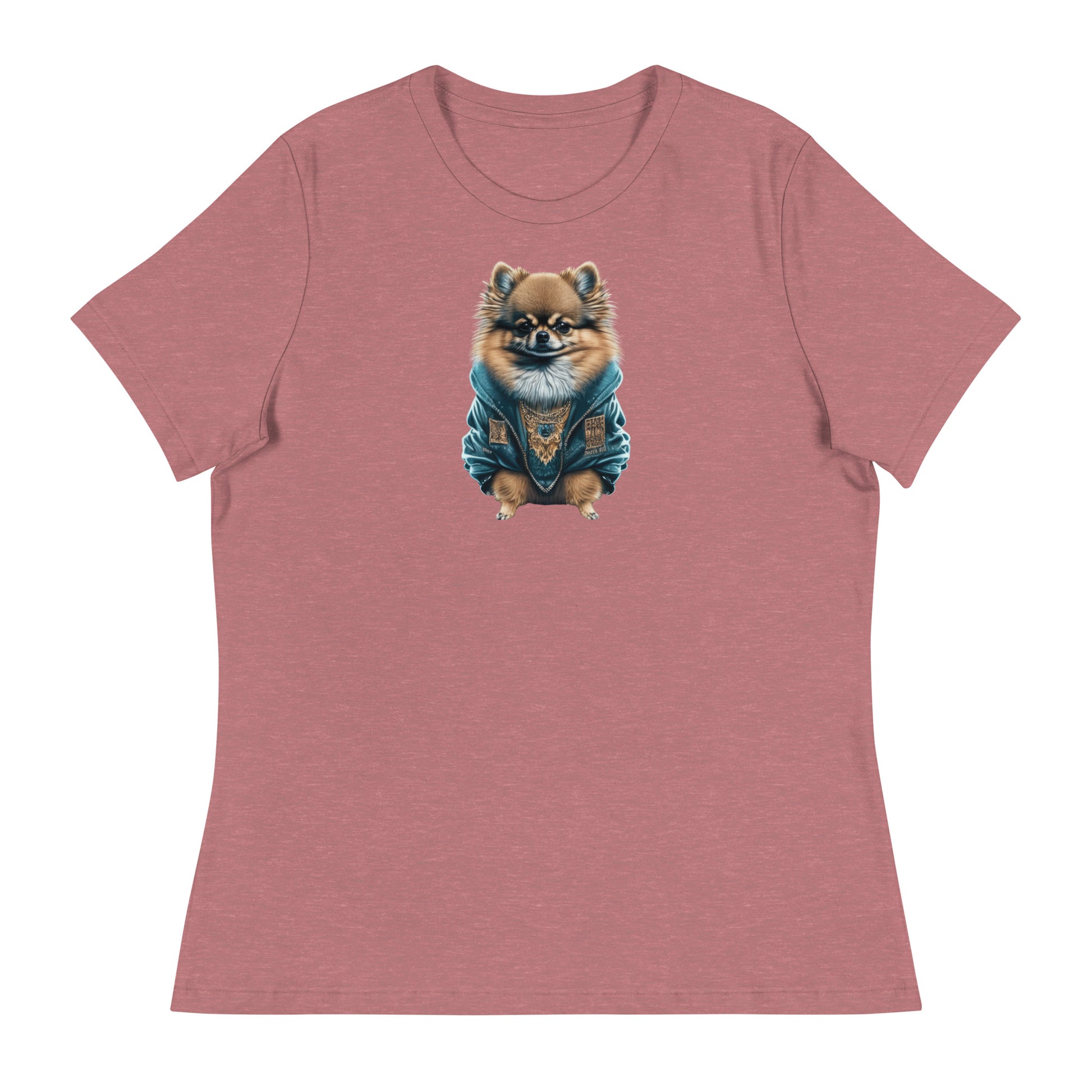 Fancy Pomeranian Women's Dog Lover T-Shirt Heather Mauve