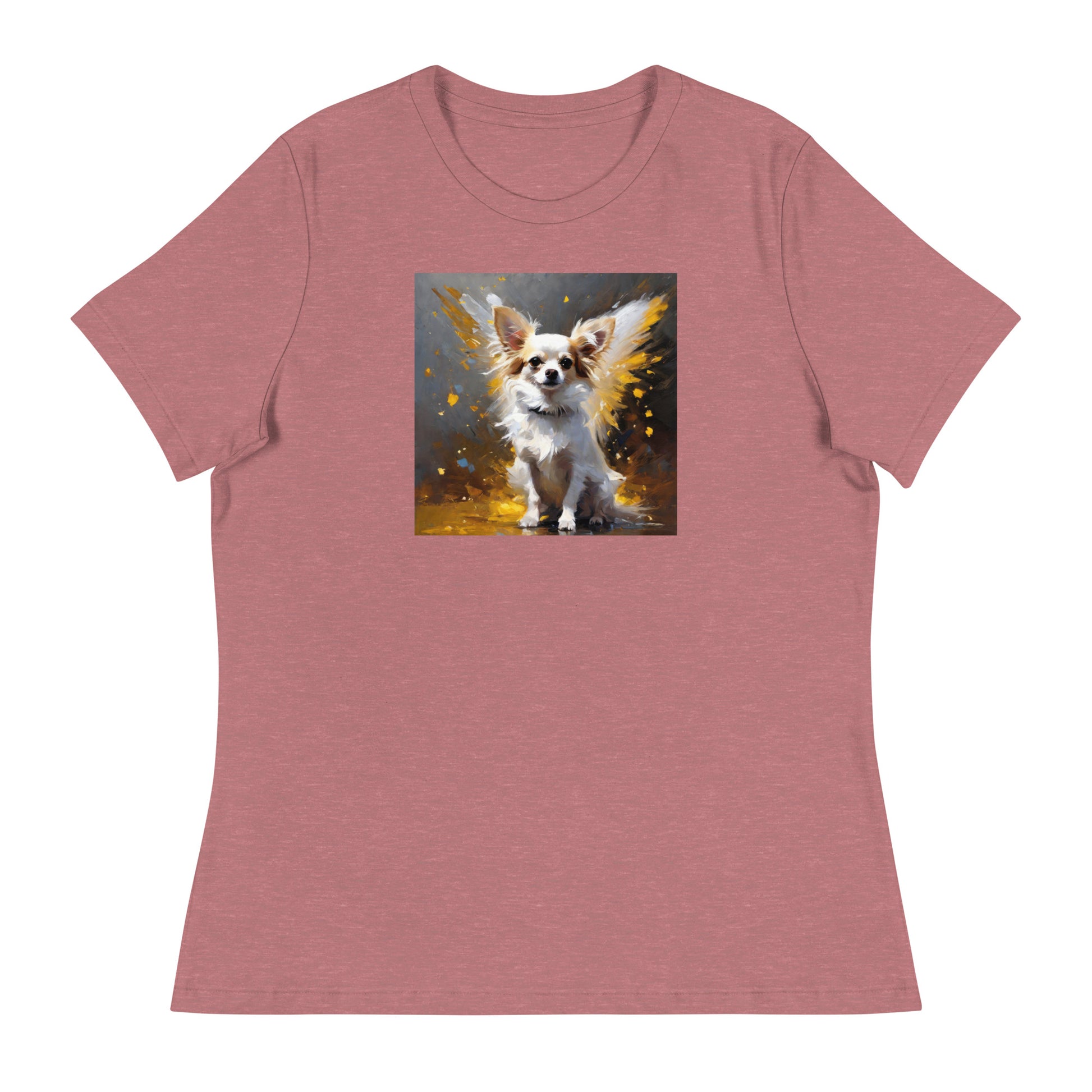 Angel Chihuahua Women's Dog Lover T-Shirt Heather Mauve