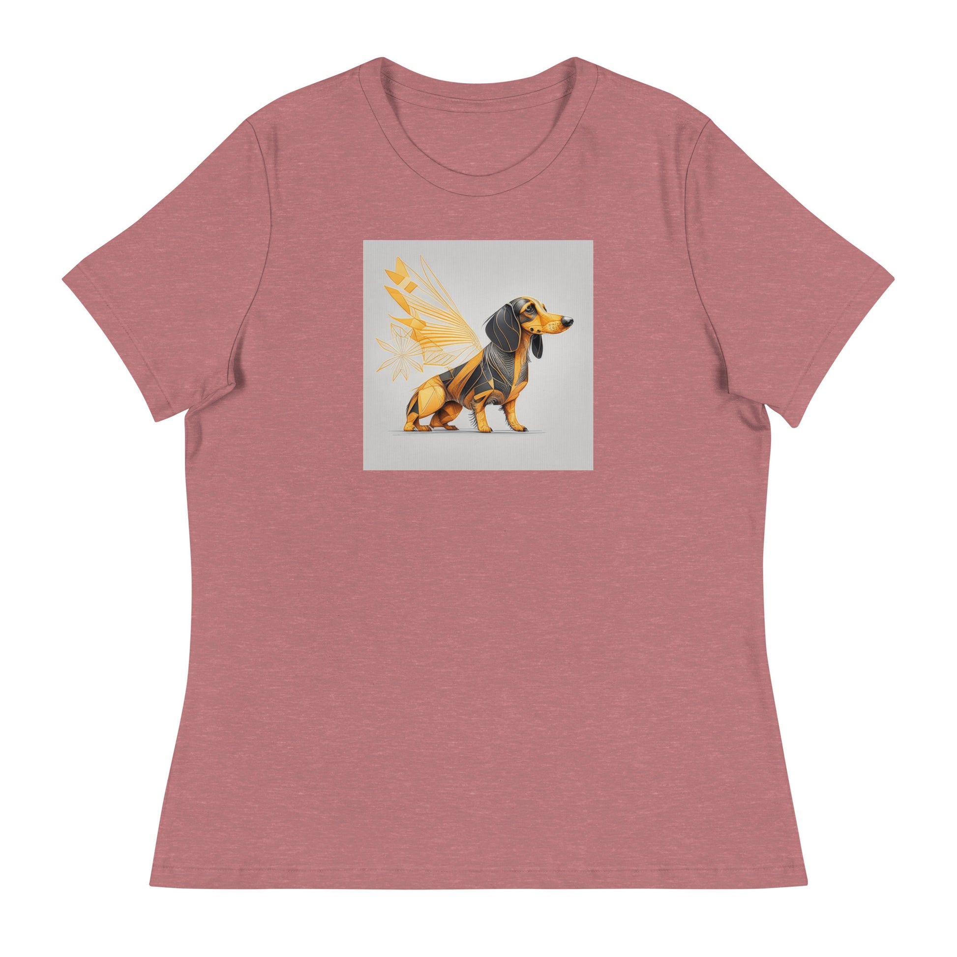 Dachshund with Wings Women's Dog Lover T-Shirt Heather Mauve