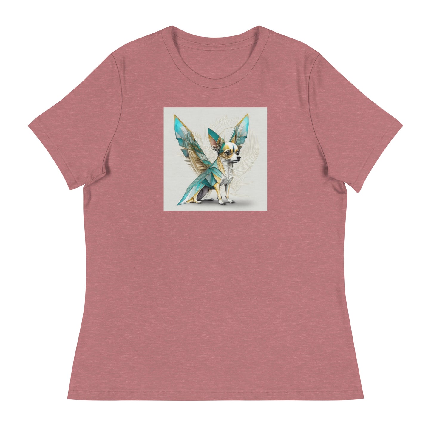 Chihuahua with Wings Women's Dog Lover T-Shirt Heather Mauve