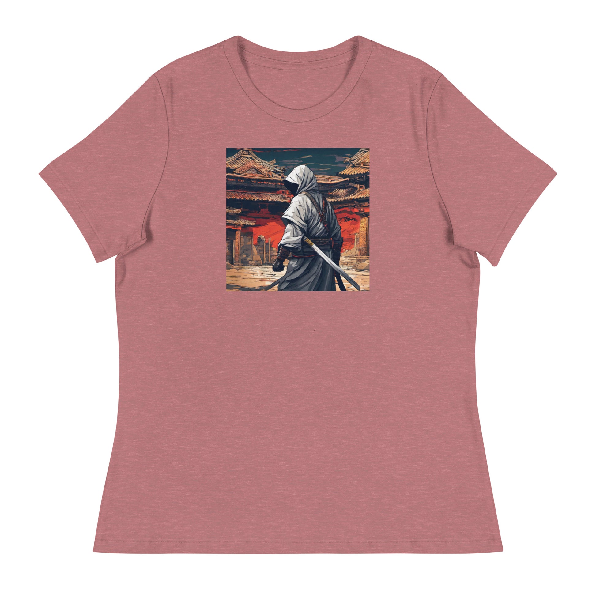 Shadowy Samurai Women's Anime T-Shirt Heather Mauve