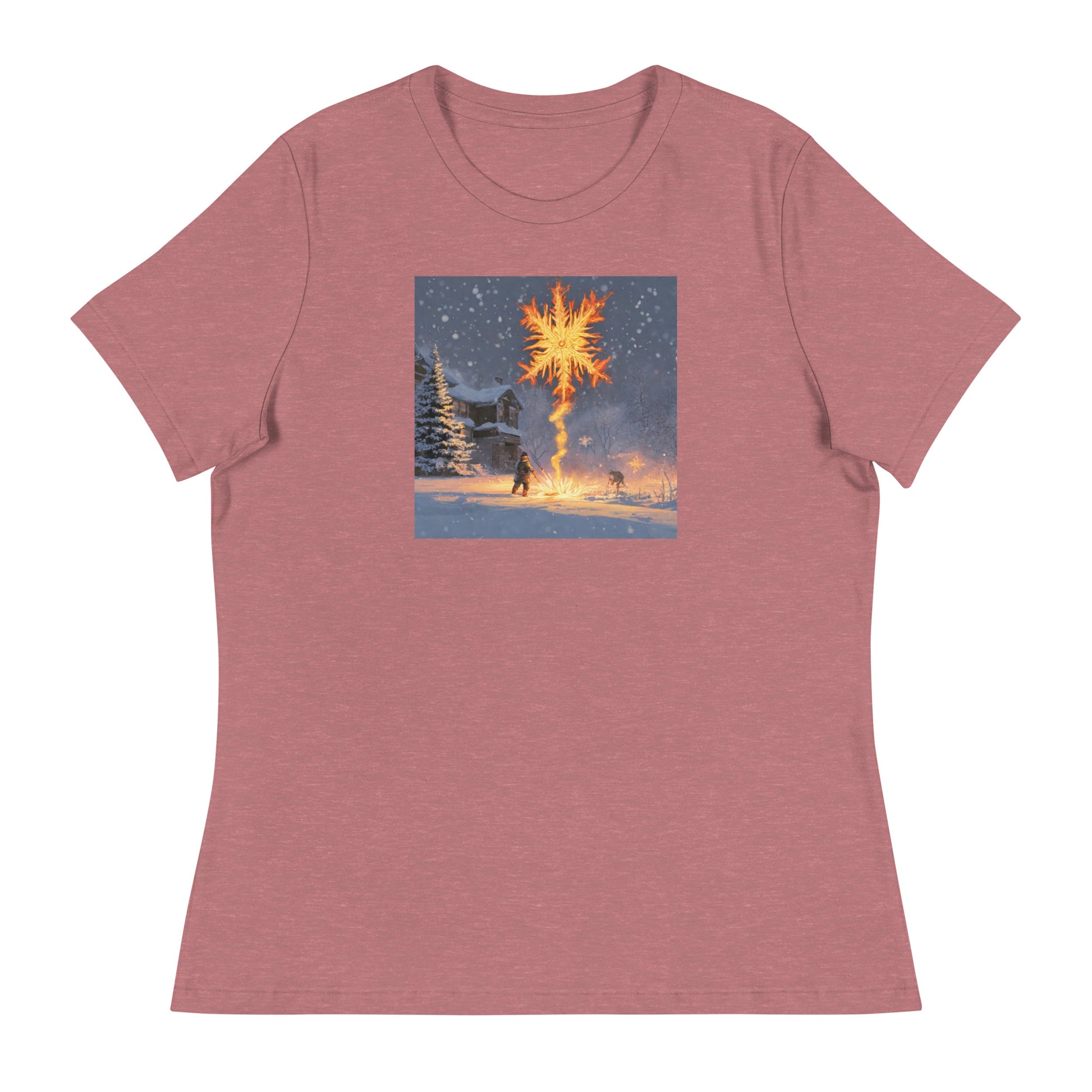 Fire from Ice Snowflake Women's Anime T-Shirt Heather Mauve