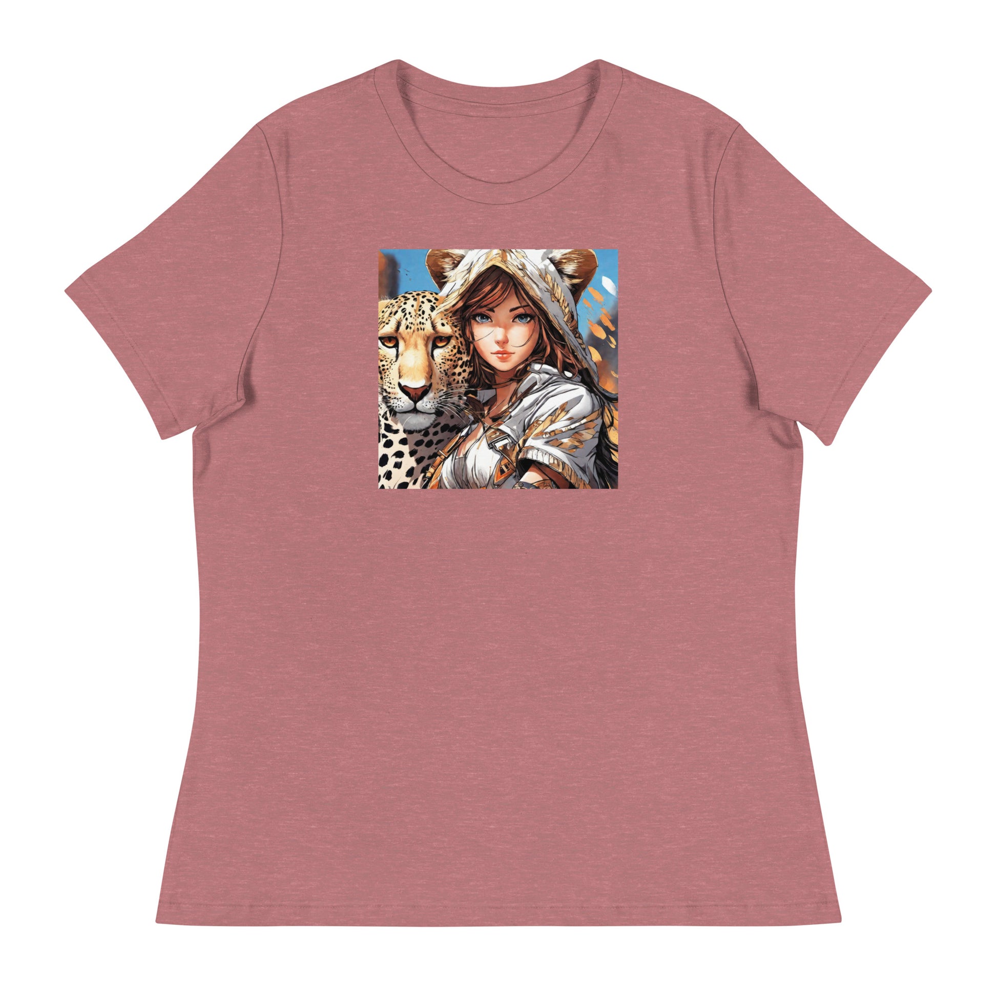 Leopard Queen Women's Anime T-Shirt Heather Mauve