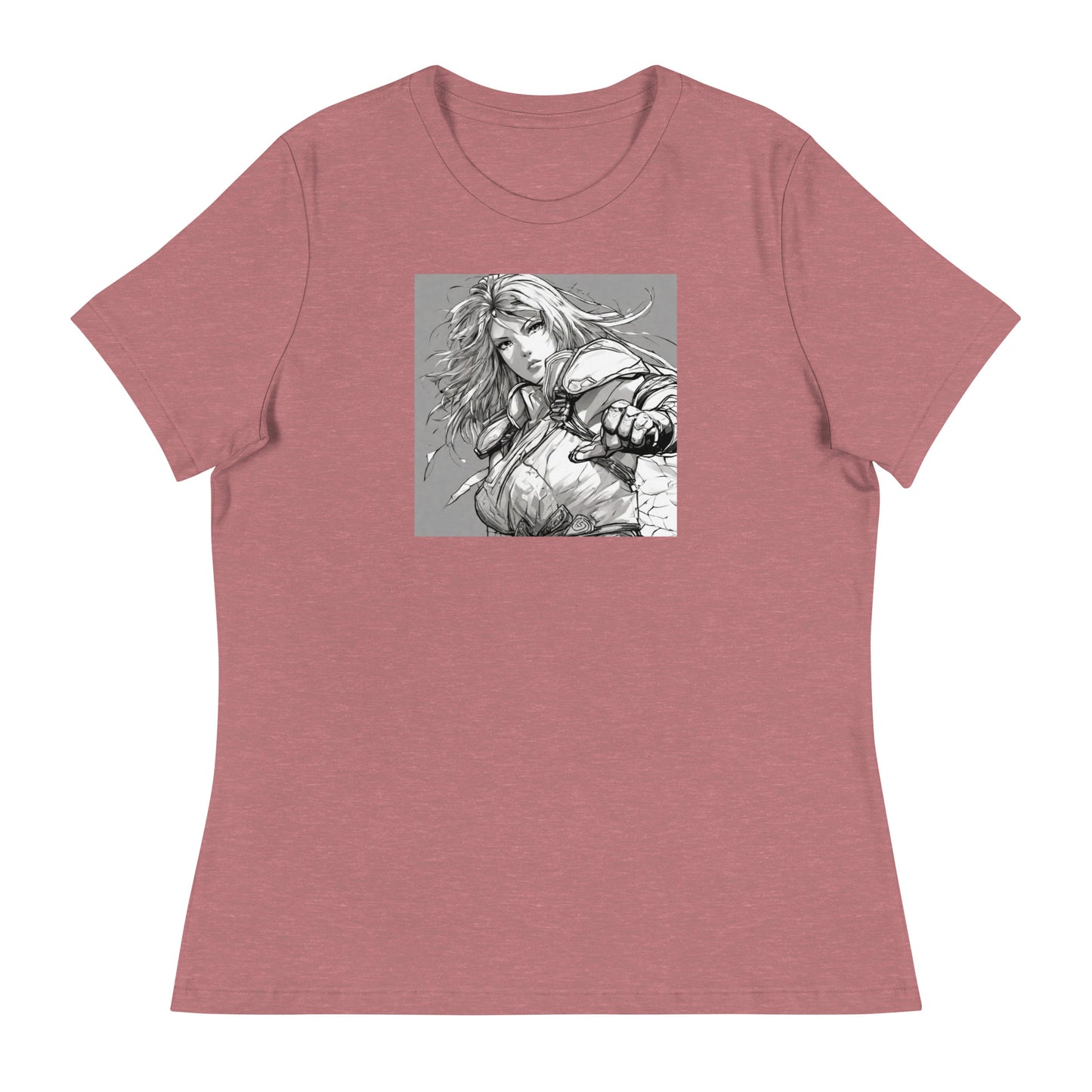 Fearless Swordmaiden Women's Anime T-Shirt Heather Mauve