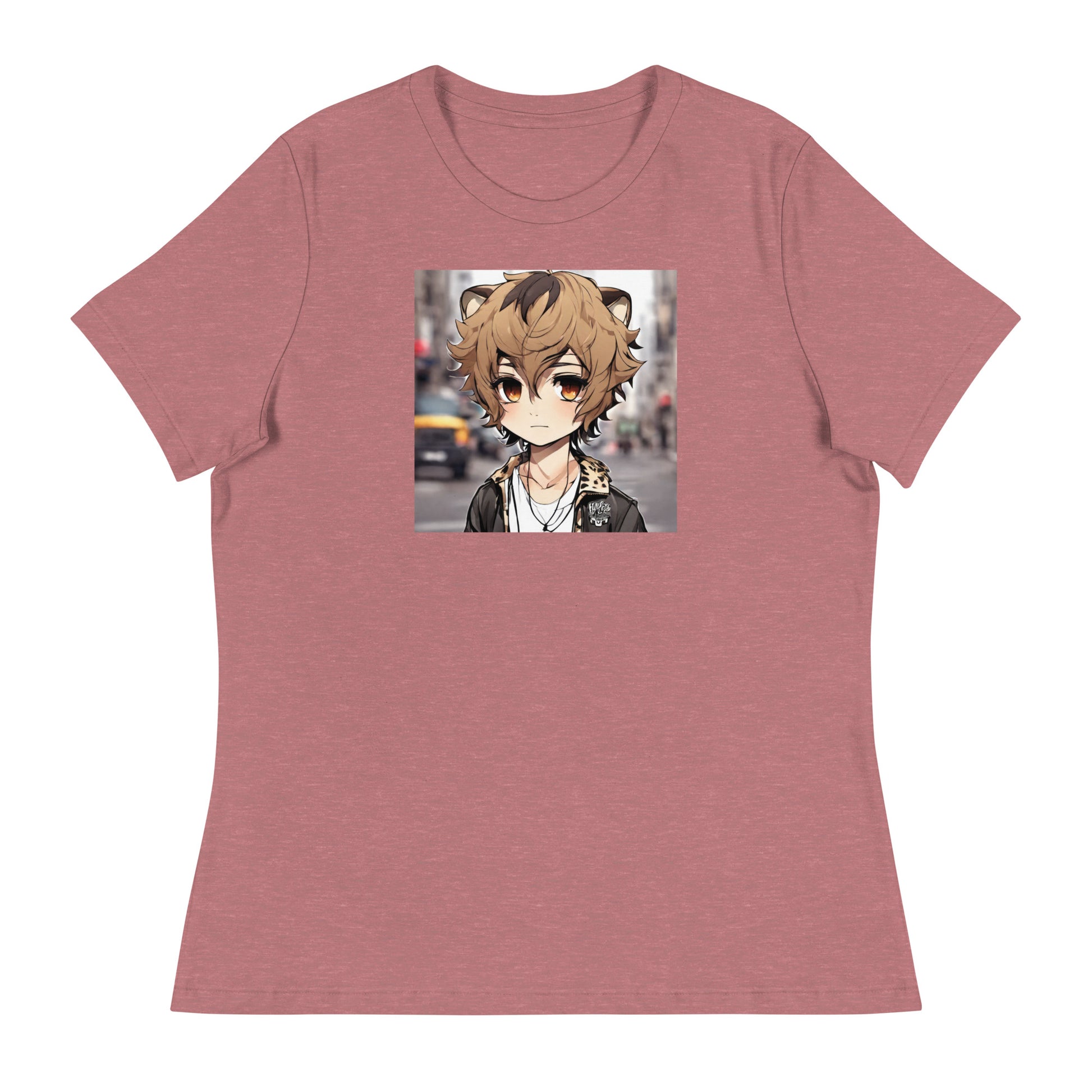 Leopard Boy Women's Anime T-Shirt Heather Mauve