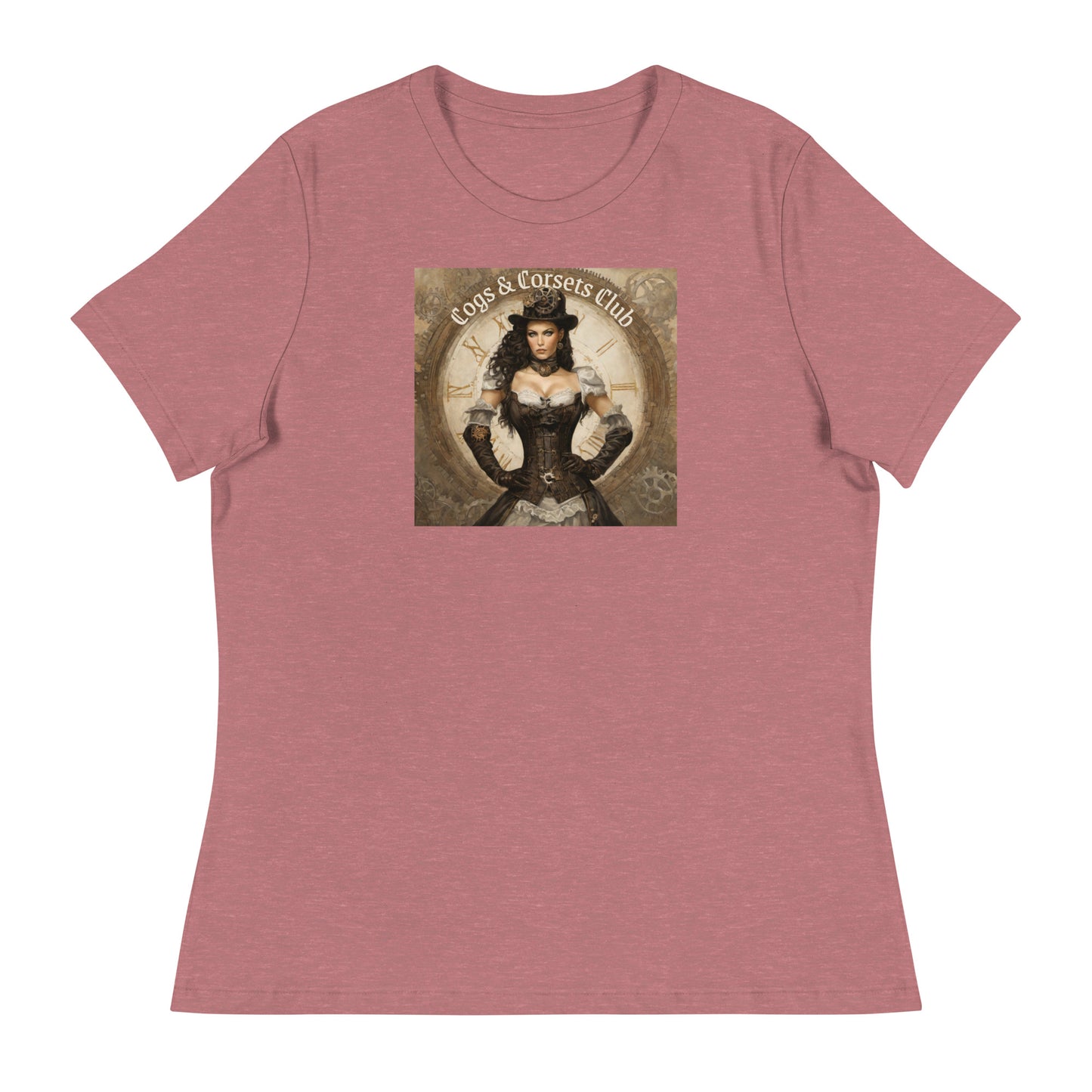 Cogs & Corsets Club Women's Steampunk T-Shirt Heather Mauve