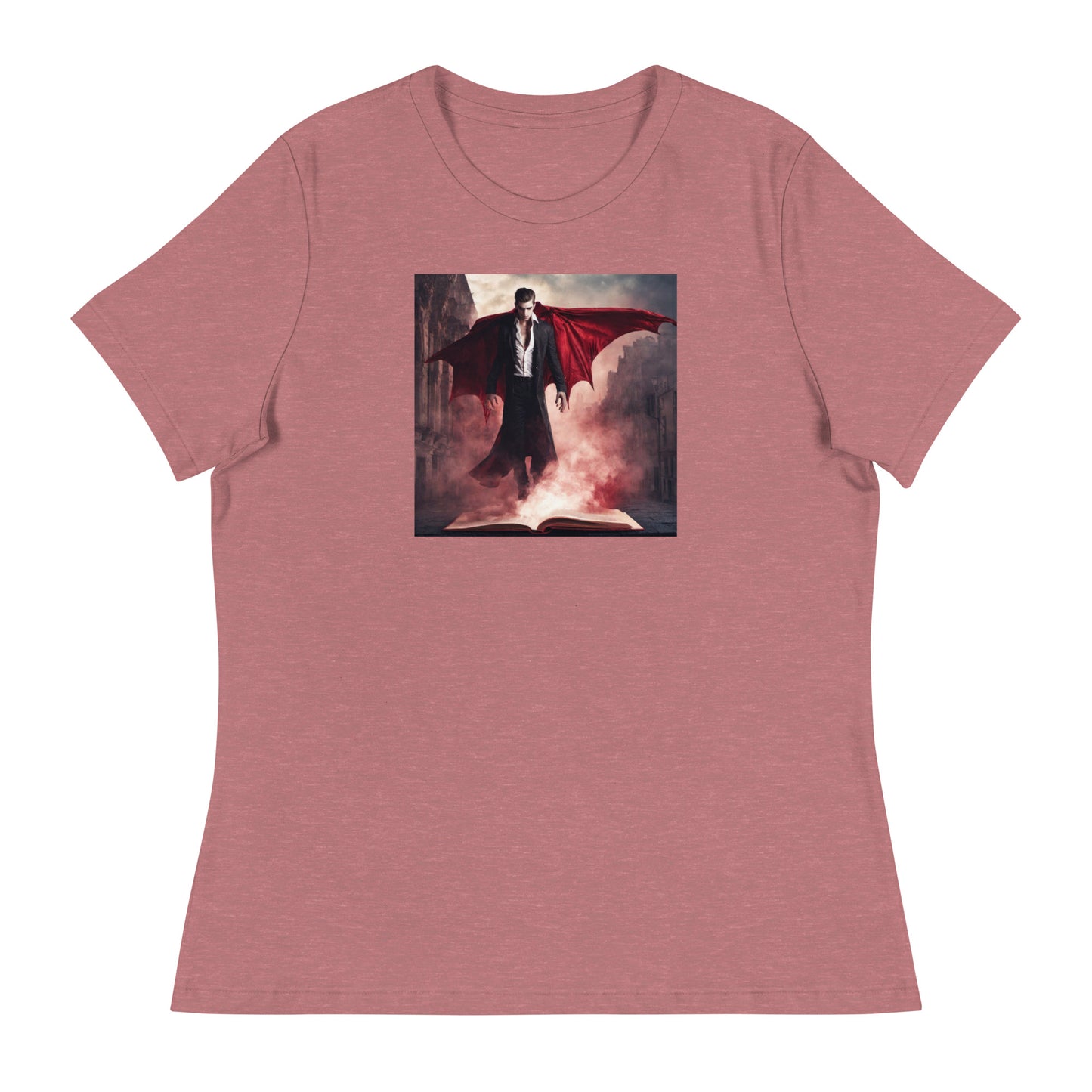 Women's Vampire Book Lover T-Shirt Heather Mauve