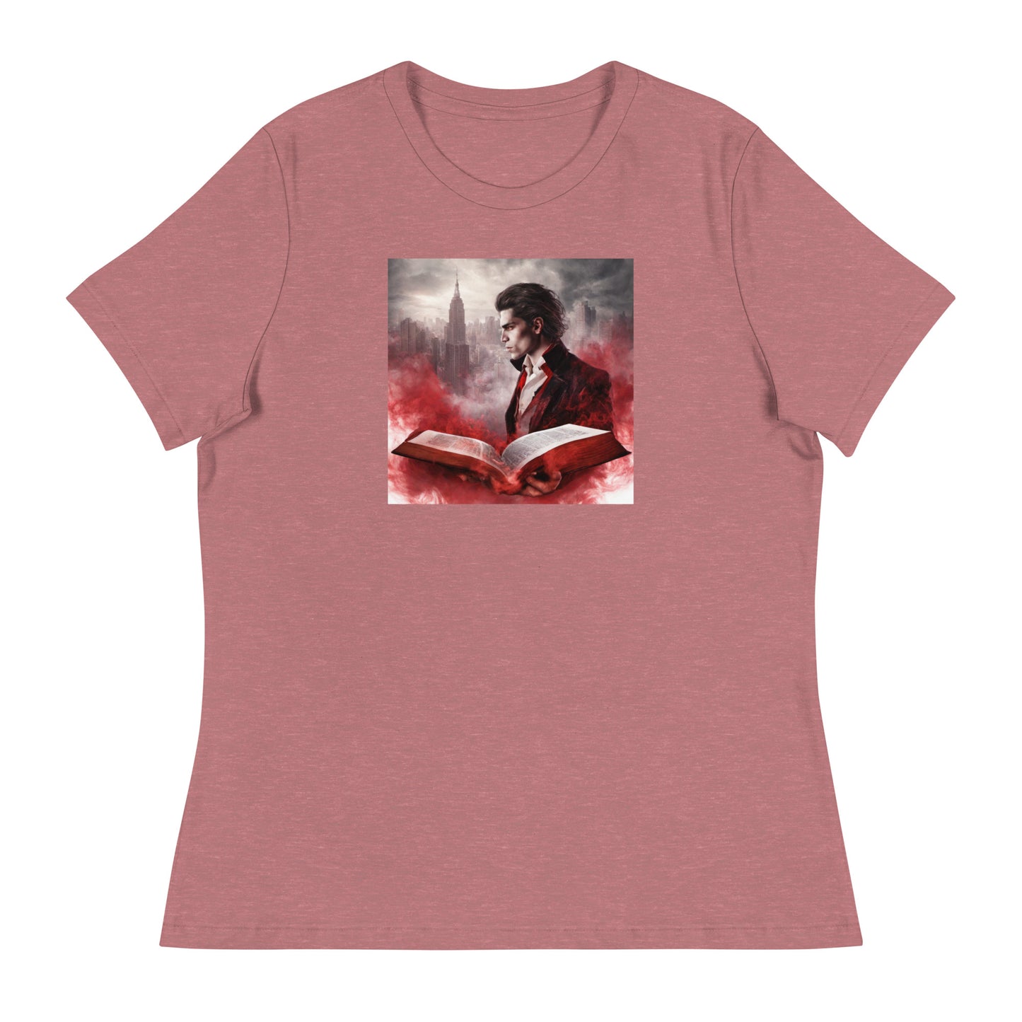 Women's Vampire Book Fan T-Shirt Heather Mauve