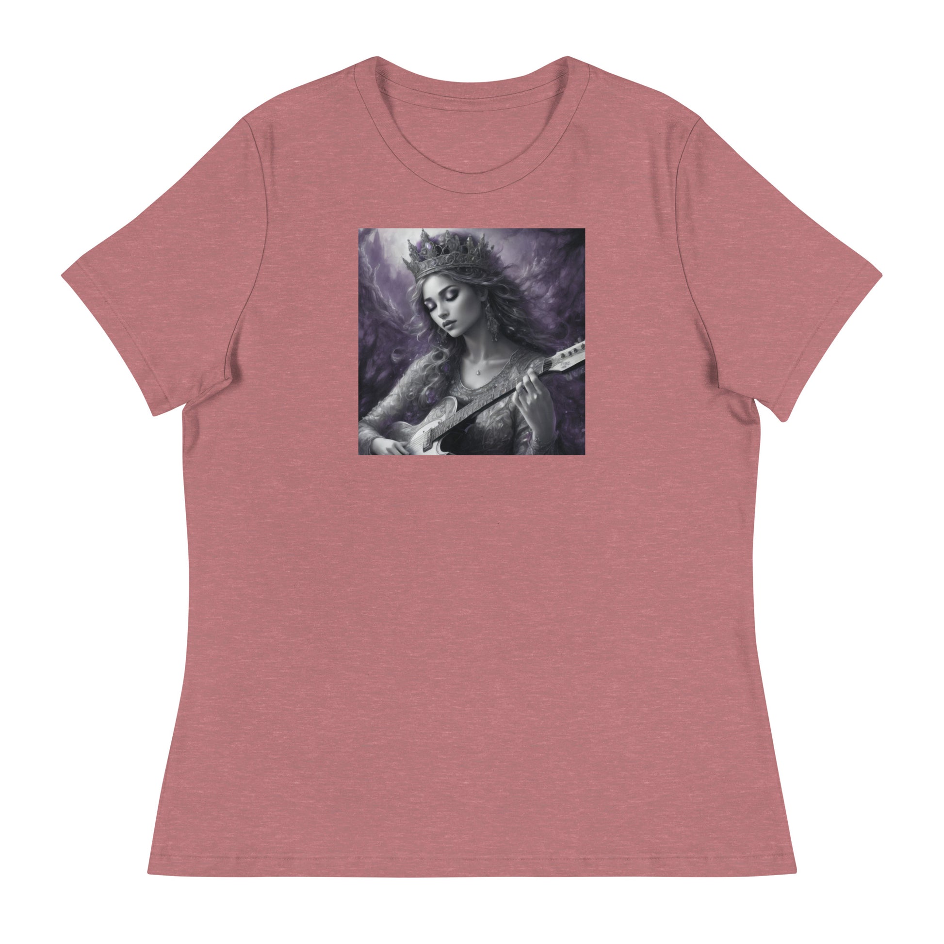 Princess Woman Playing the Guitar T-Shirt Heather Mauve