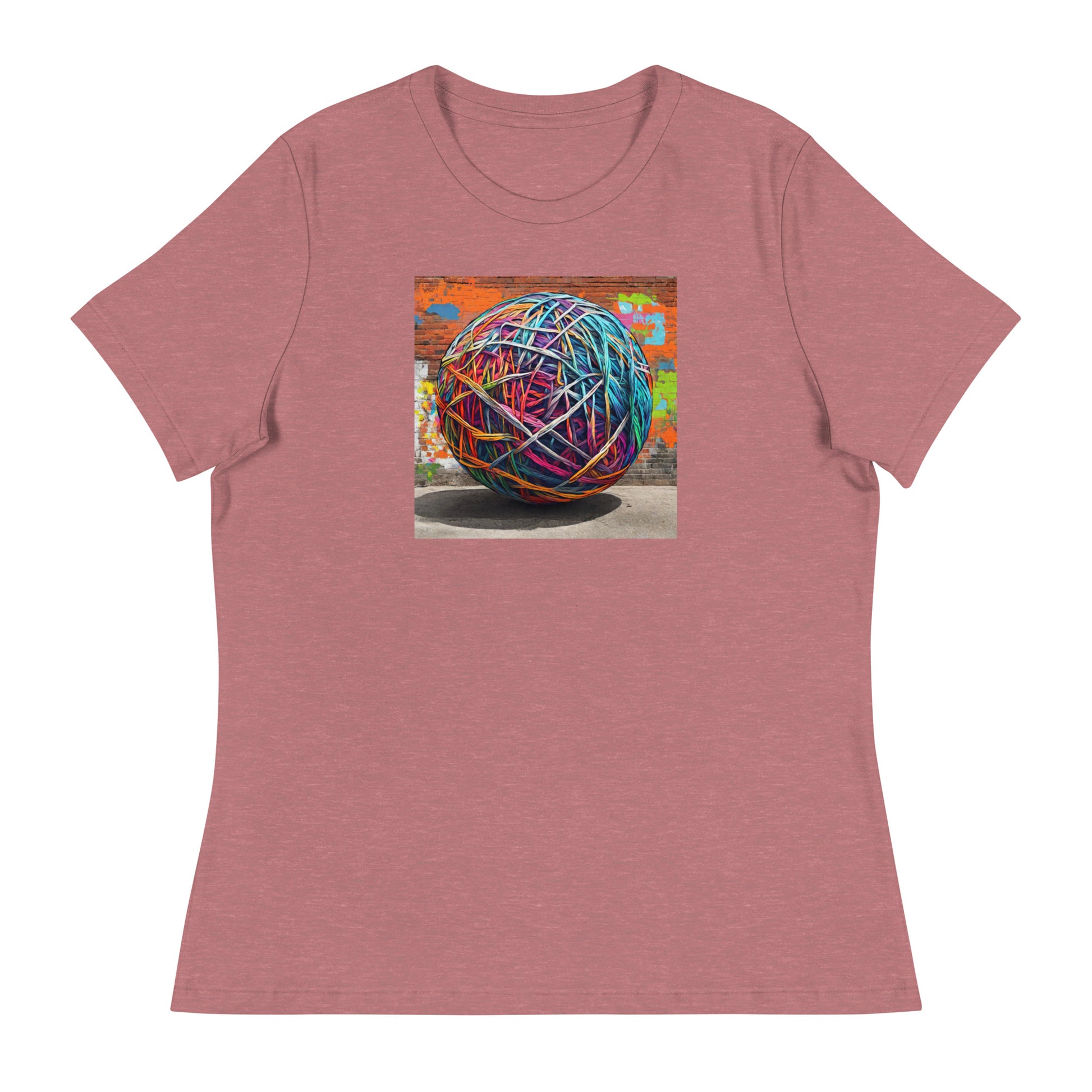 Ball of Yarn Women's Crochet and Knitting Lover T-Shirt Heather Mauve