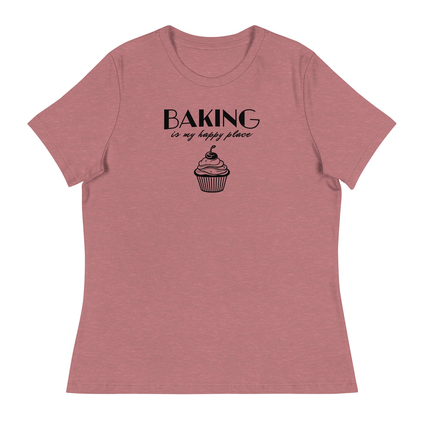 Women's Baking is my Happy Place T-Shirt Heather Mauve