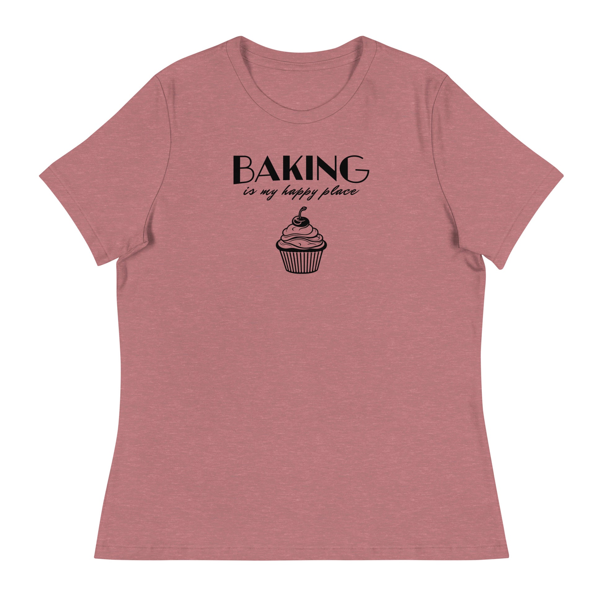 Women's Baking is my Happy Place T-Shirt Heather Mauve