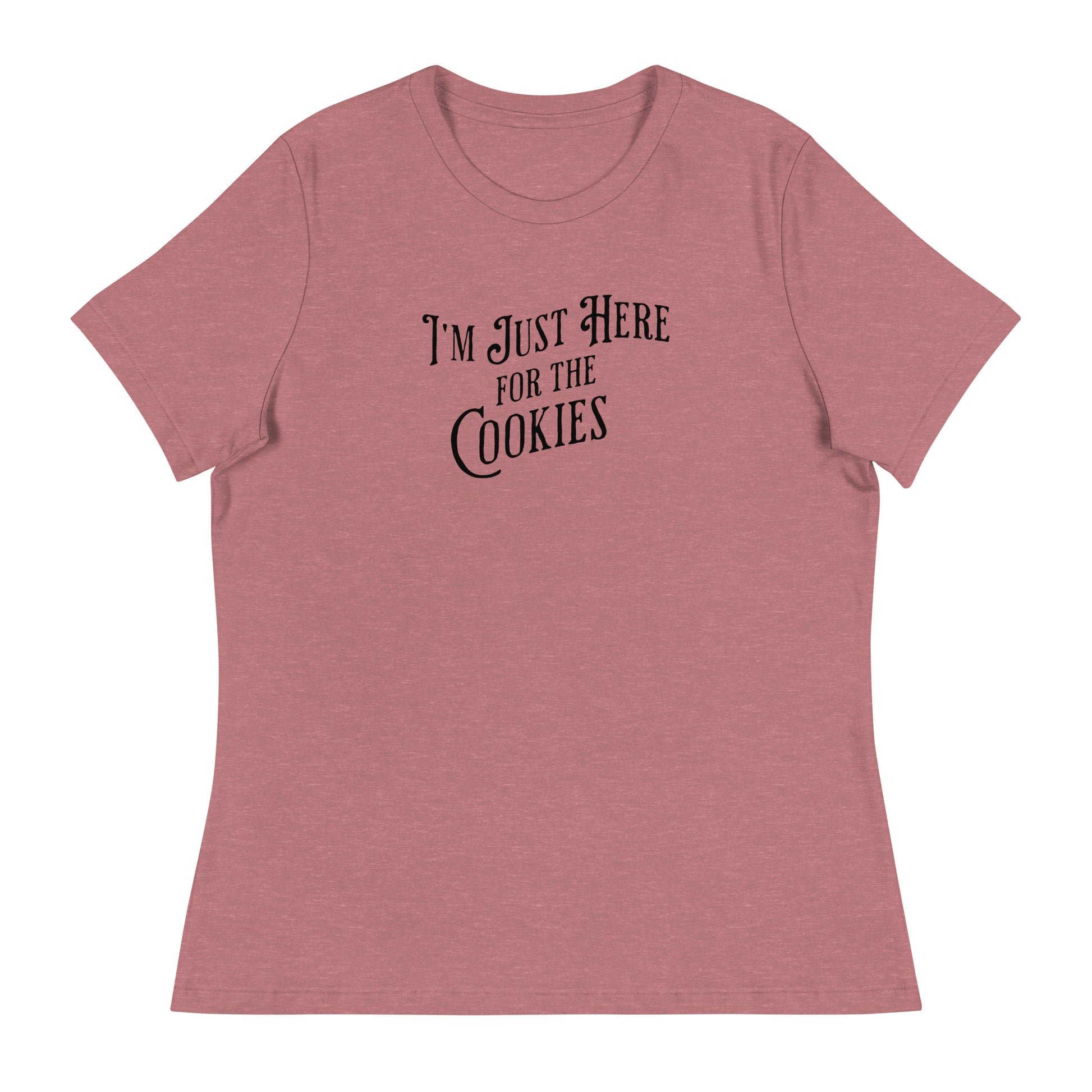 I'm Just Here for the Cookies Women's Christmas T-Shirt Heather Mauve