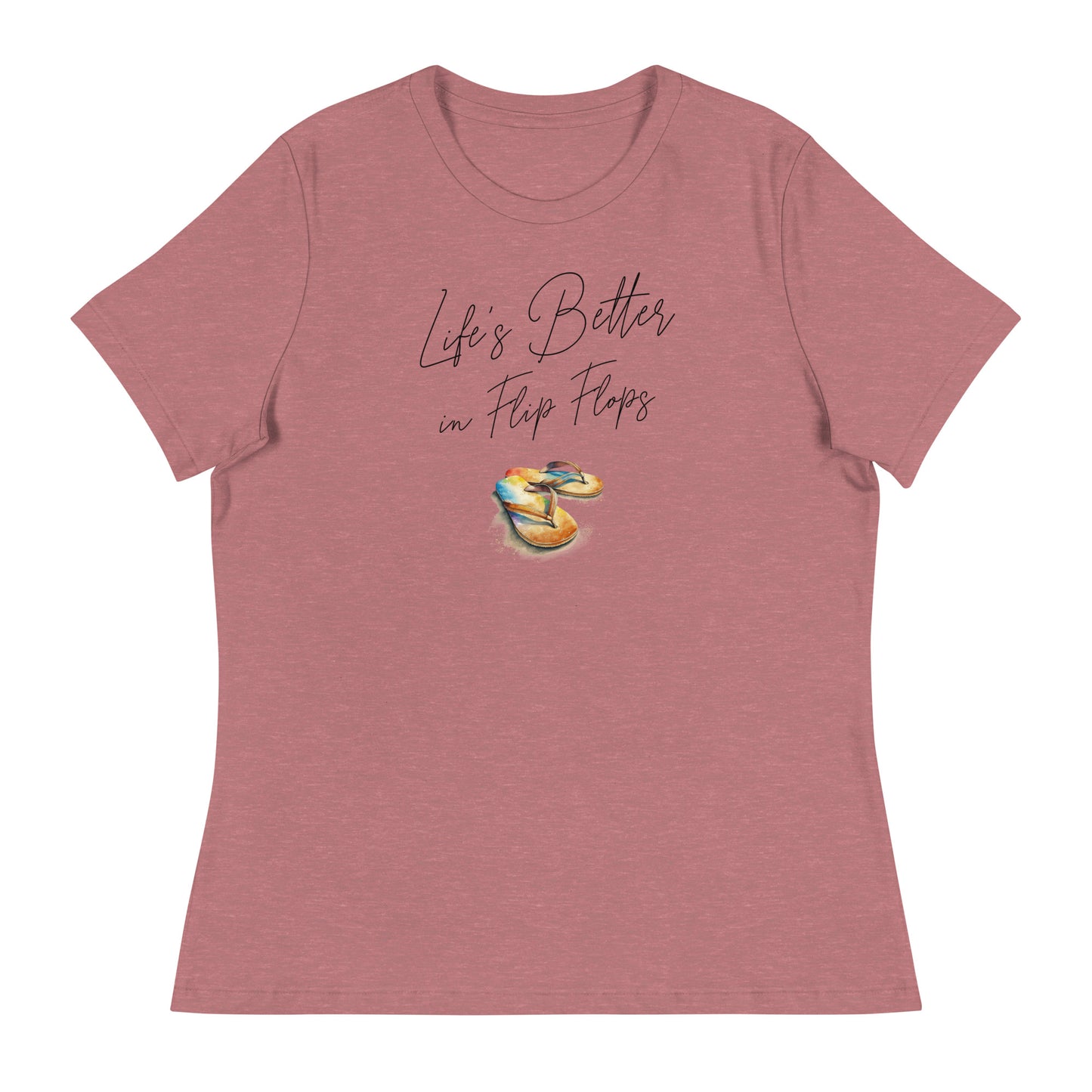 Life's Better in Flip Flops Women's Beach T-Shirt Heather Mauve