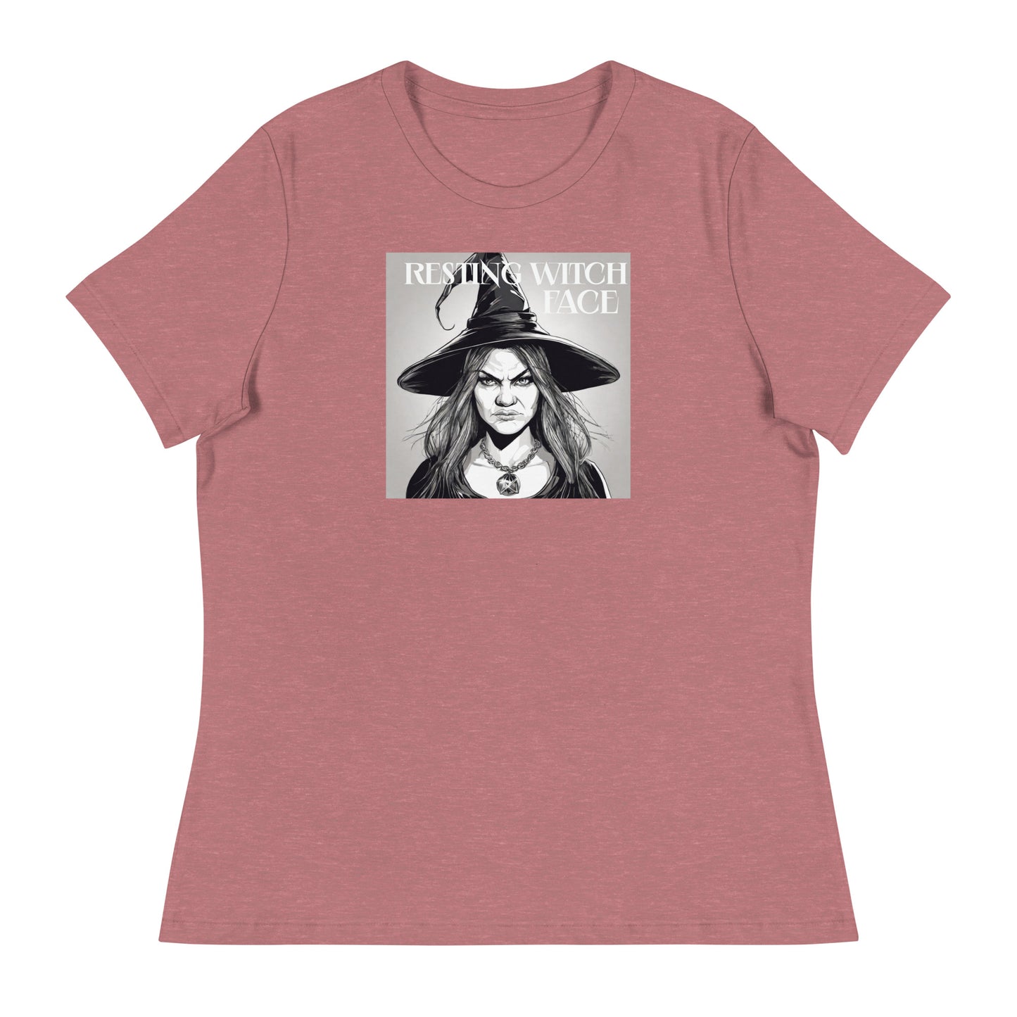 Resting Witch Face Women's Halloween T-Shirt Heather Mauve