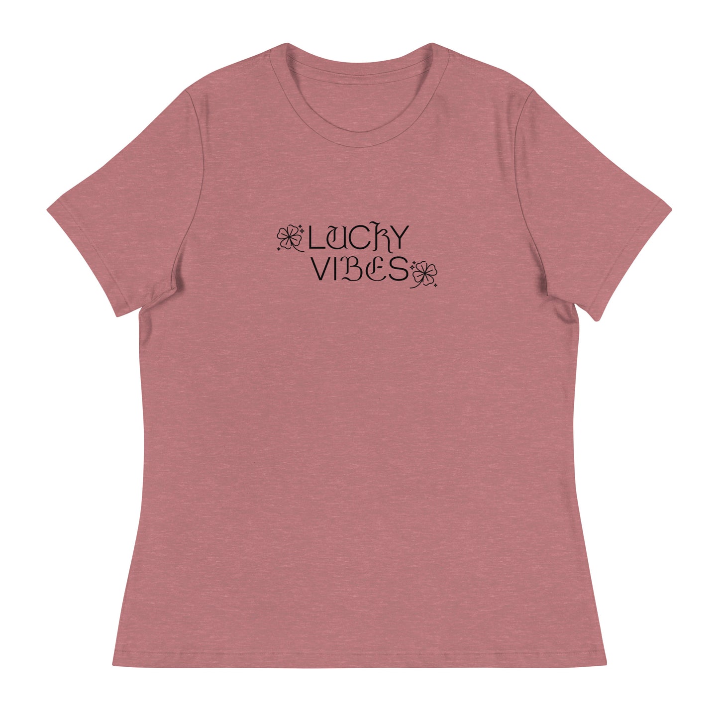 Lucky Vibes Women's St Patrick's Day T-Shirt Heather Mauve