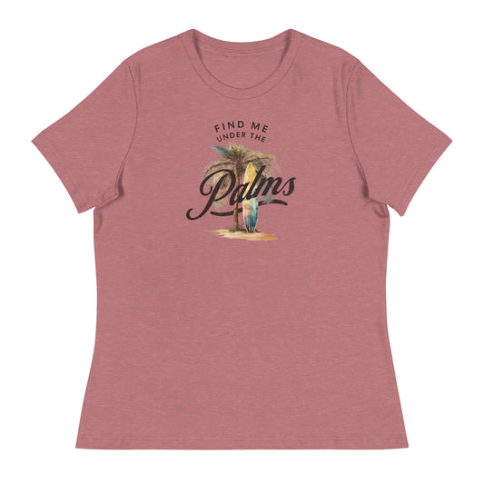 Find me Under the Palms Women's Beach T-Shirt Heather Mauve