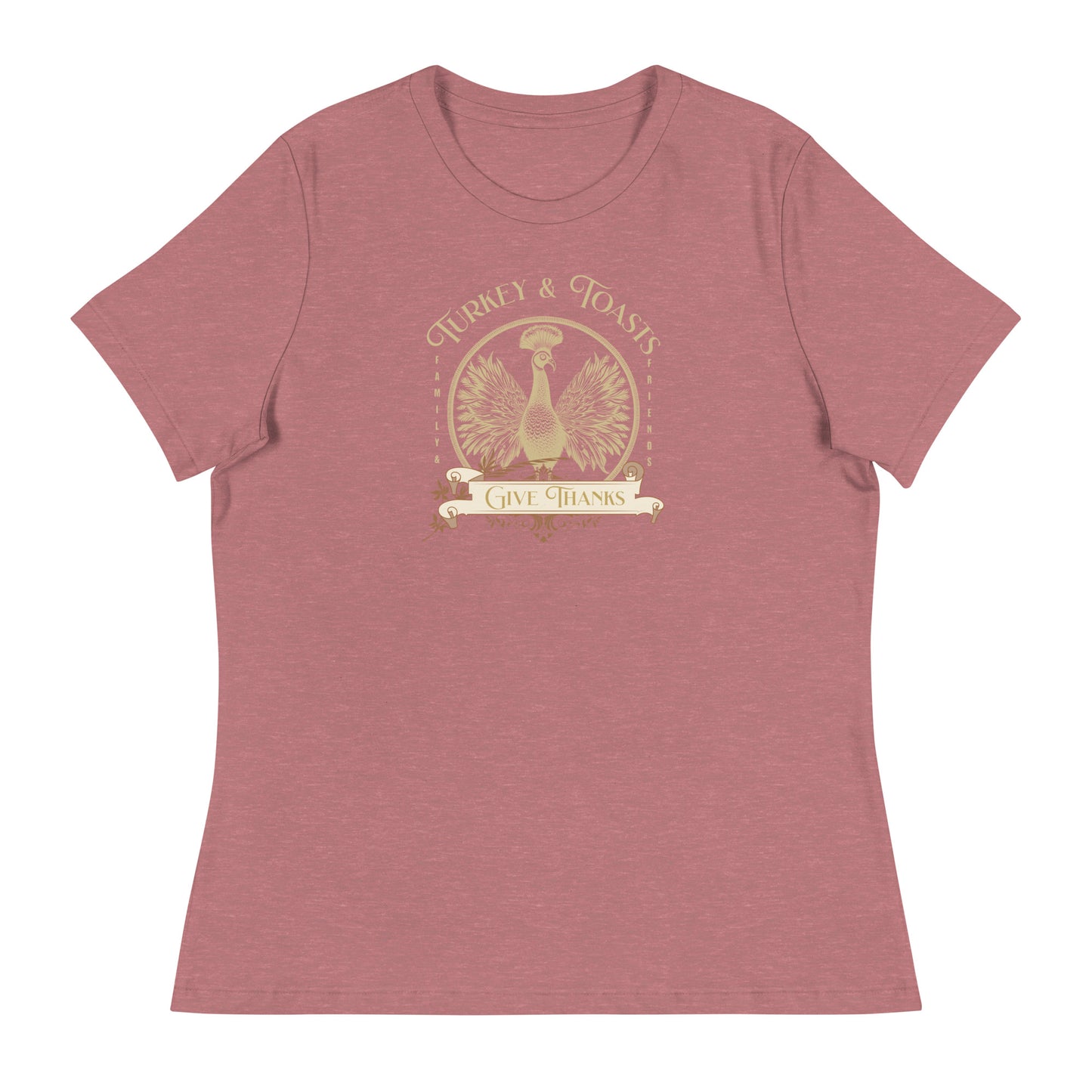 Turkey & Toasts Give Thanks Women's T-Shirt Heather Mauve