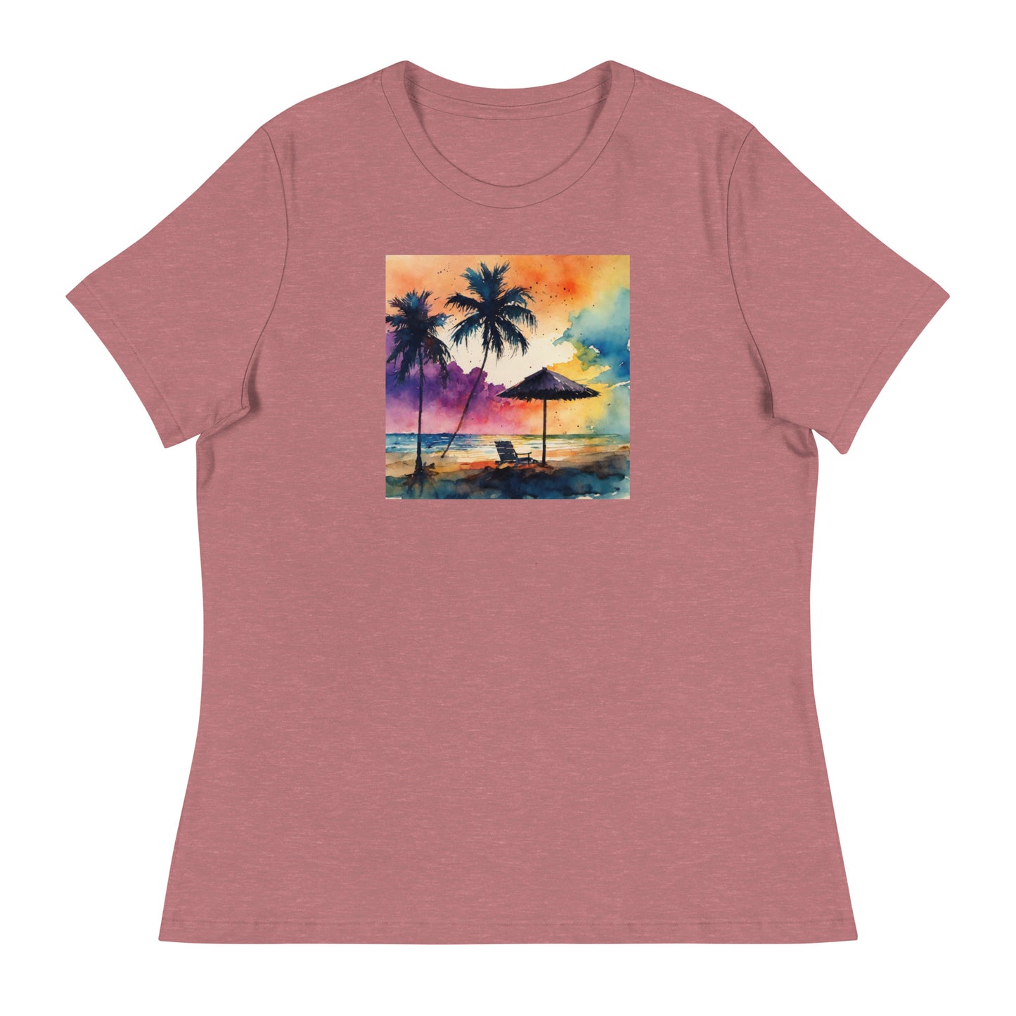 Beautiful Summer Paradise Women's Beach T-Shirt Heather Mauve