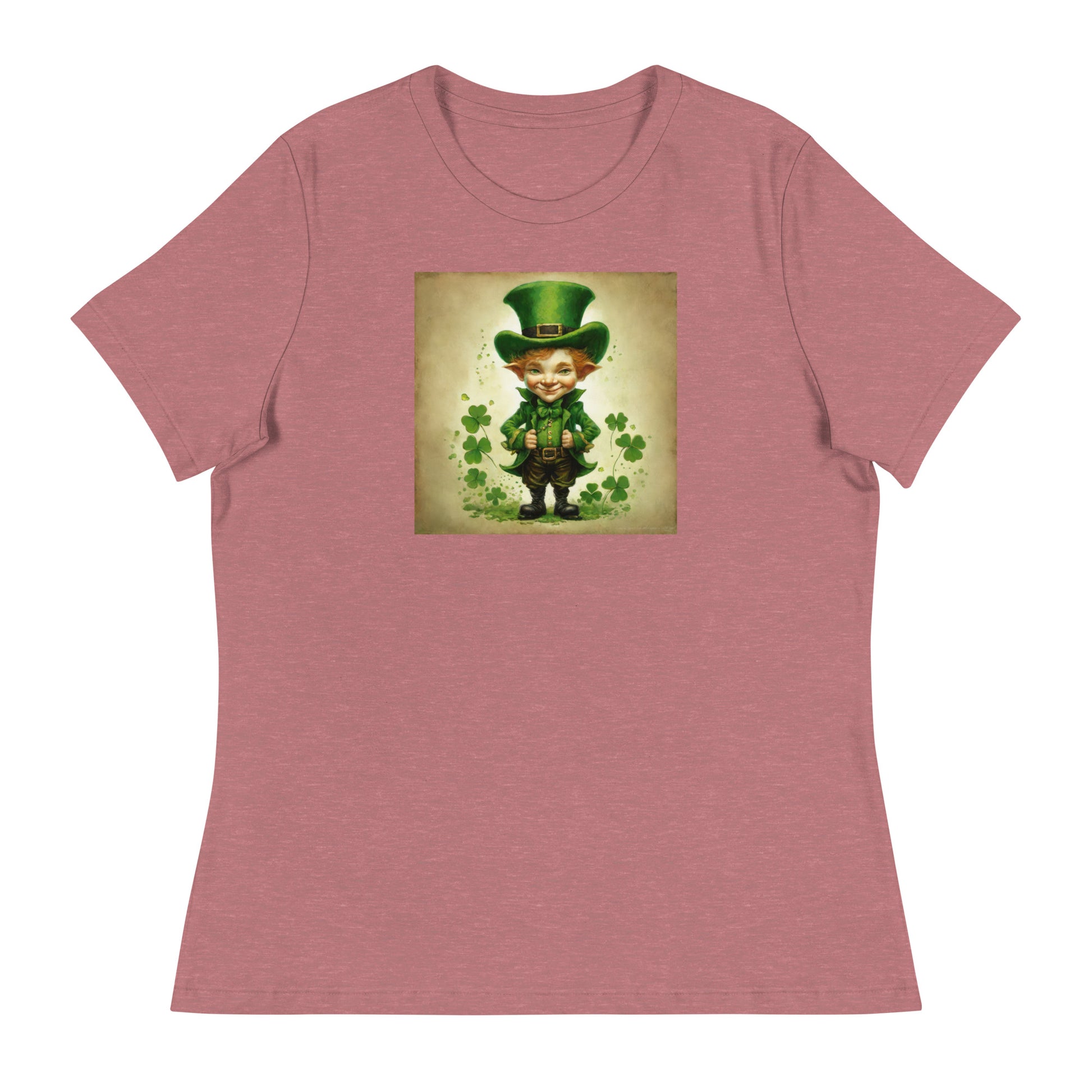 Cute Leprechaun Women's St Patrick's Day T-Shirt Heather Mauve