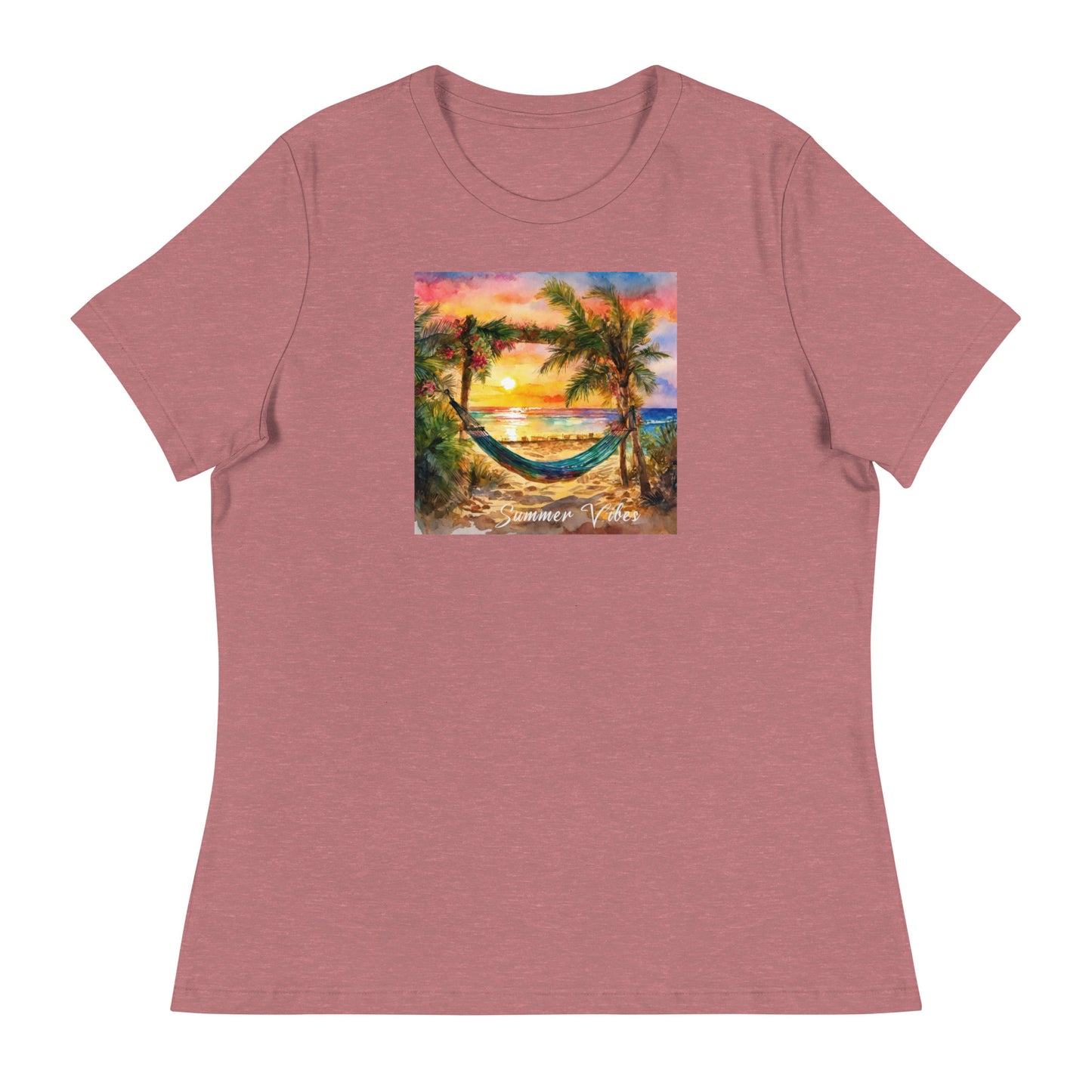 Summer Vibes Women's Beach T-Shirt Heather Mauve